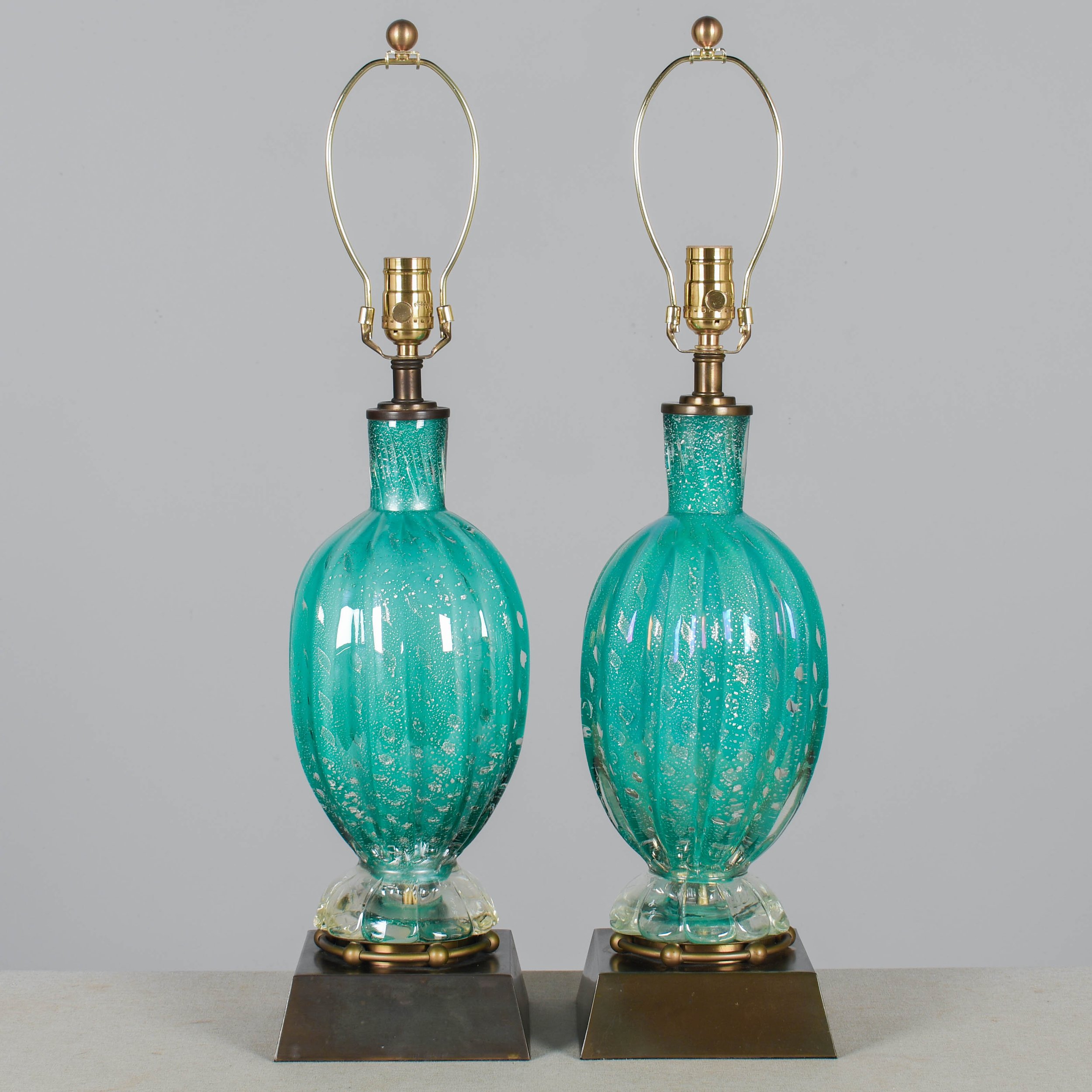 A pair of Mid Century Murano glass lamps by Barovier & Toso.