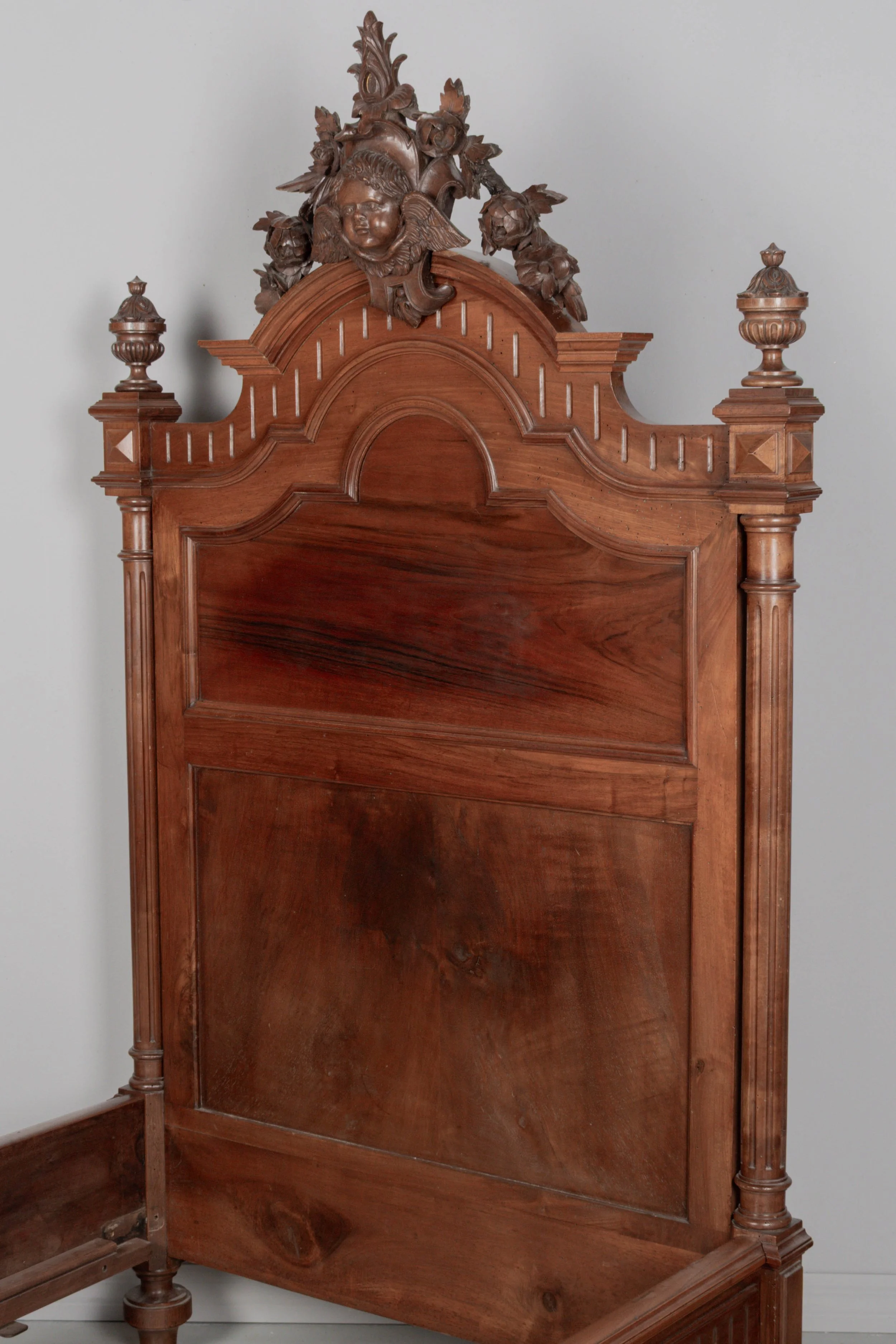 Pair of Italian Walnut Twin Bed Frames