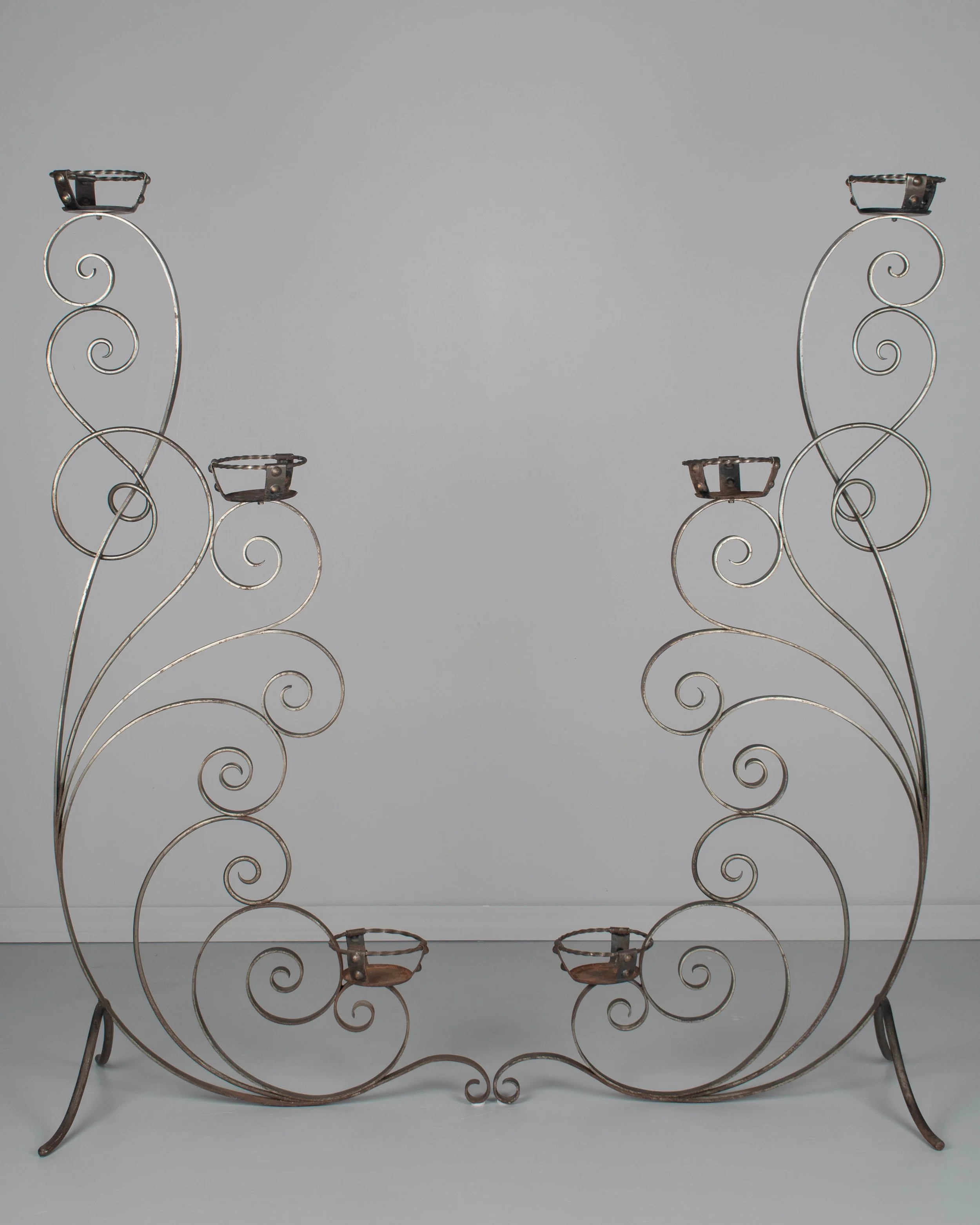 Pair of French Wrought Iron Plant Stands