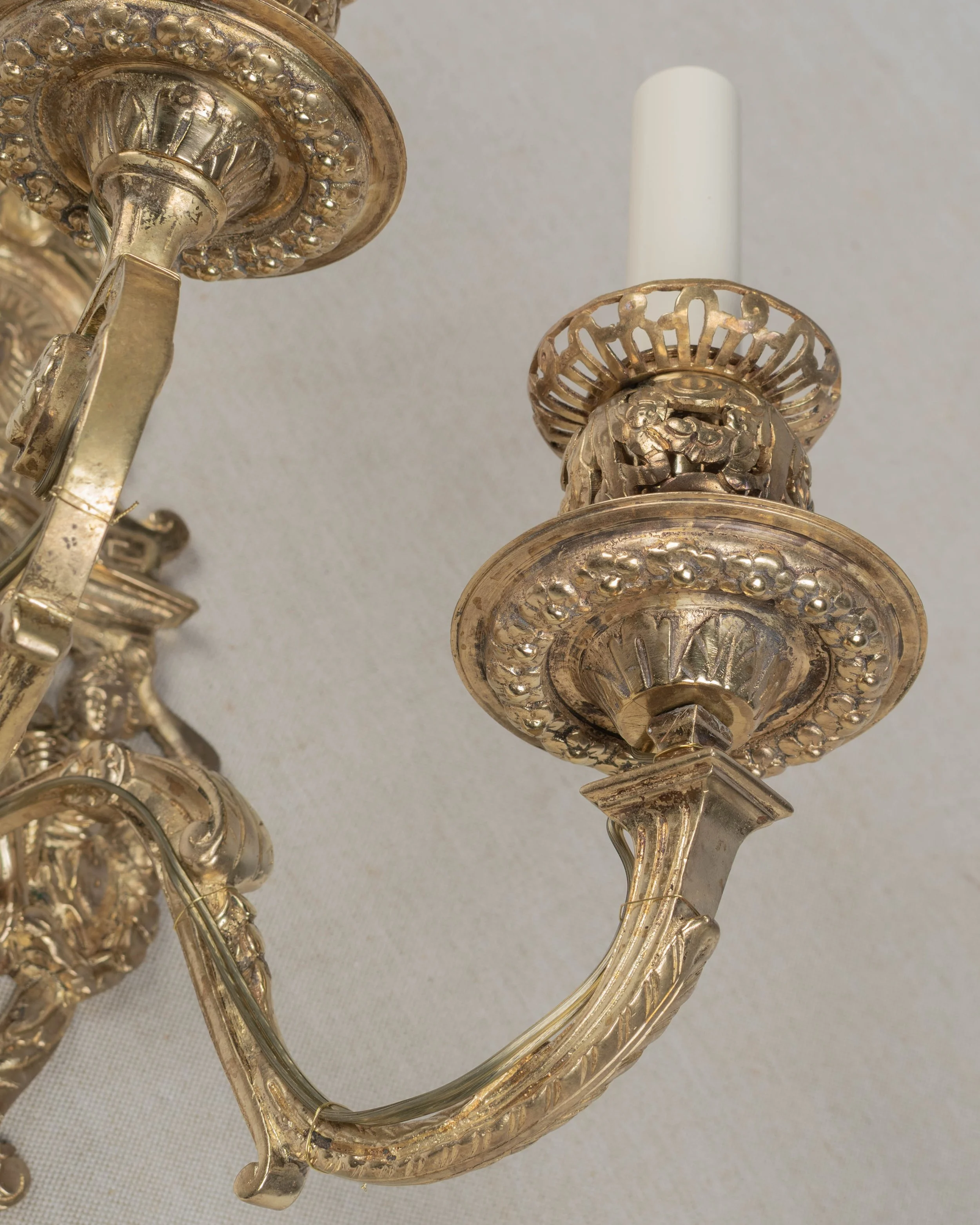 Pair of 19th Century French Baroque Cast Bronze Wall Sconces