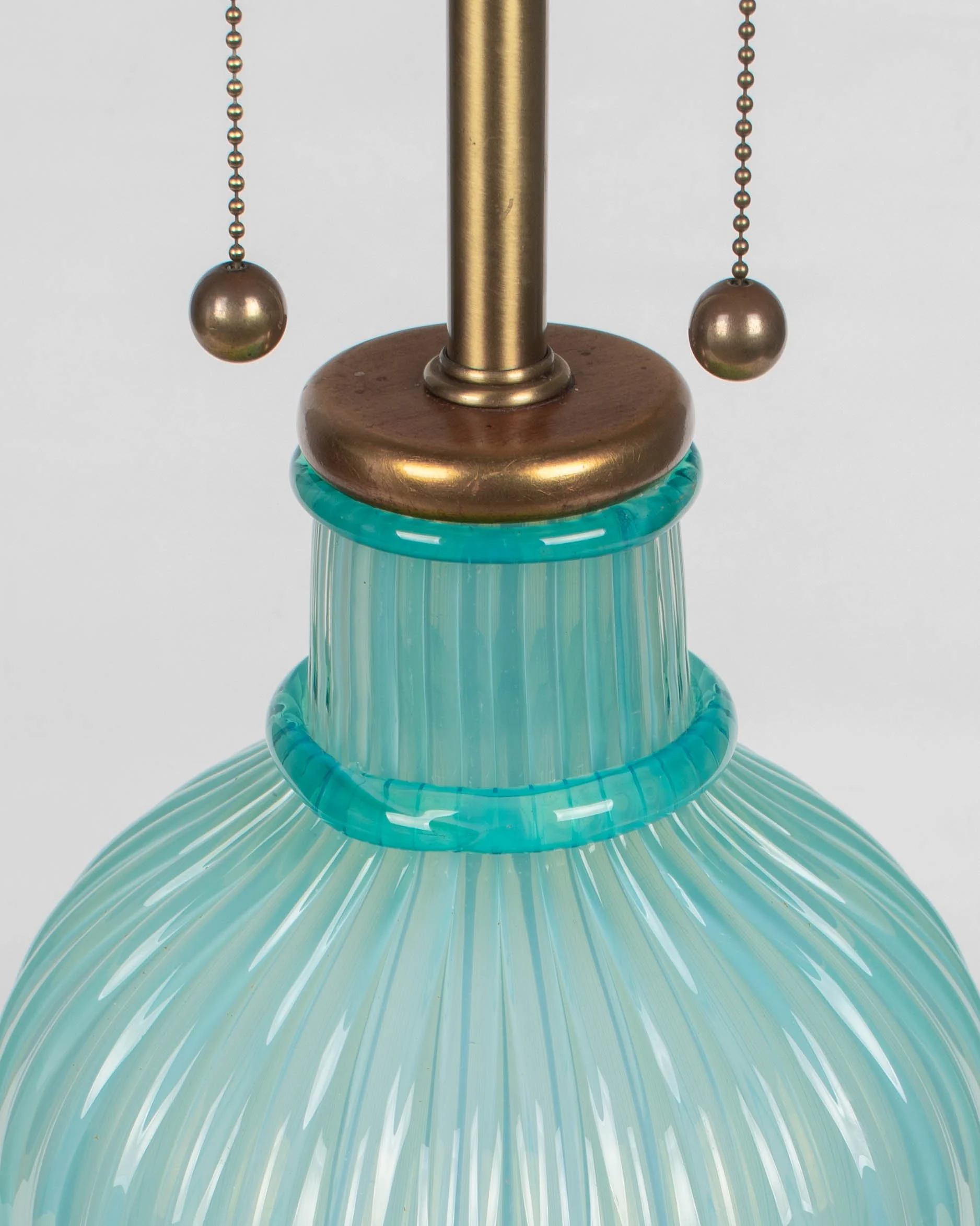 Aqua Blue Murano Glass Lamp by Archimede Seguso for Marbro, Italy 1950s