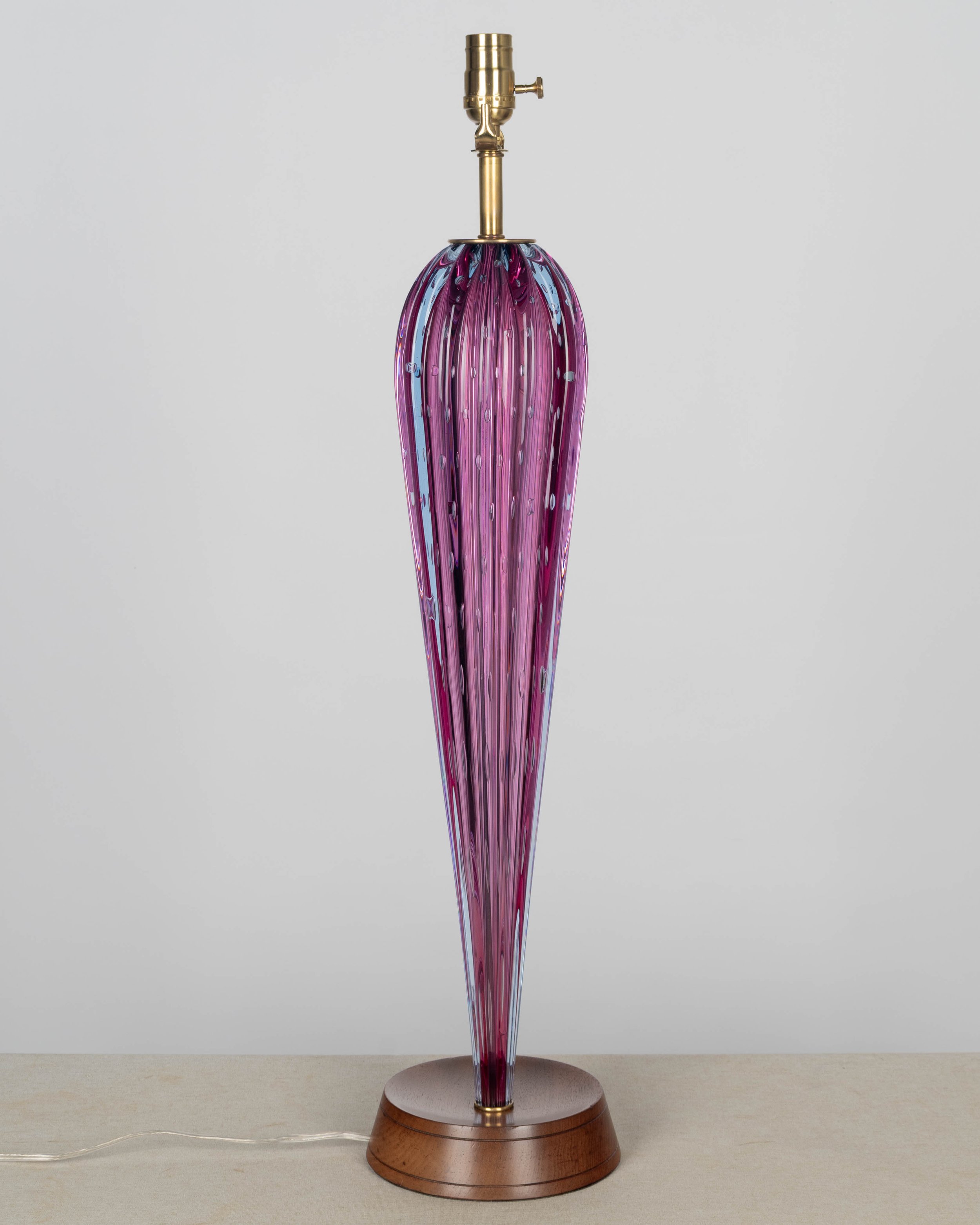 Murano Glass Tall Mid Century Modern Lamp