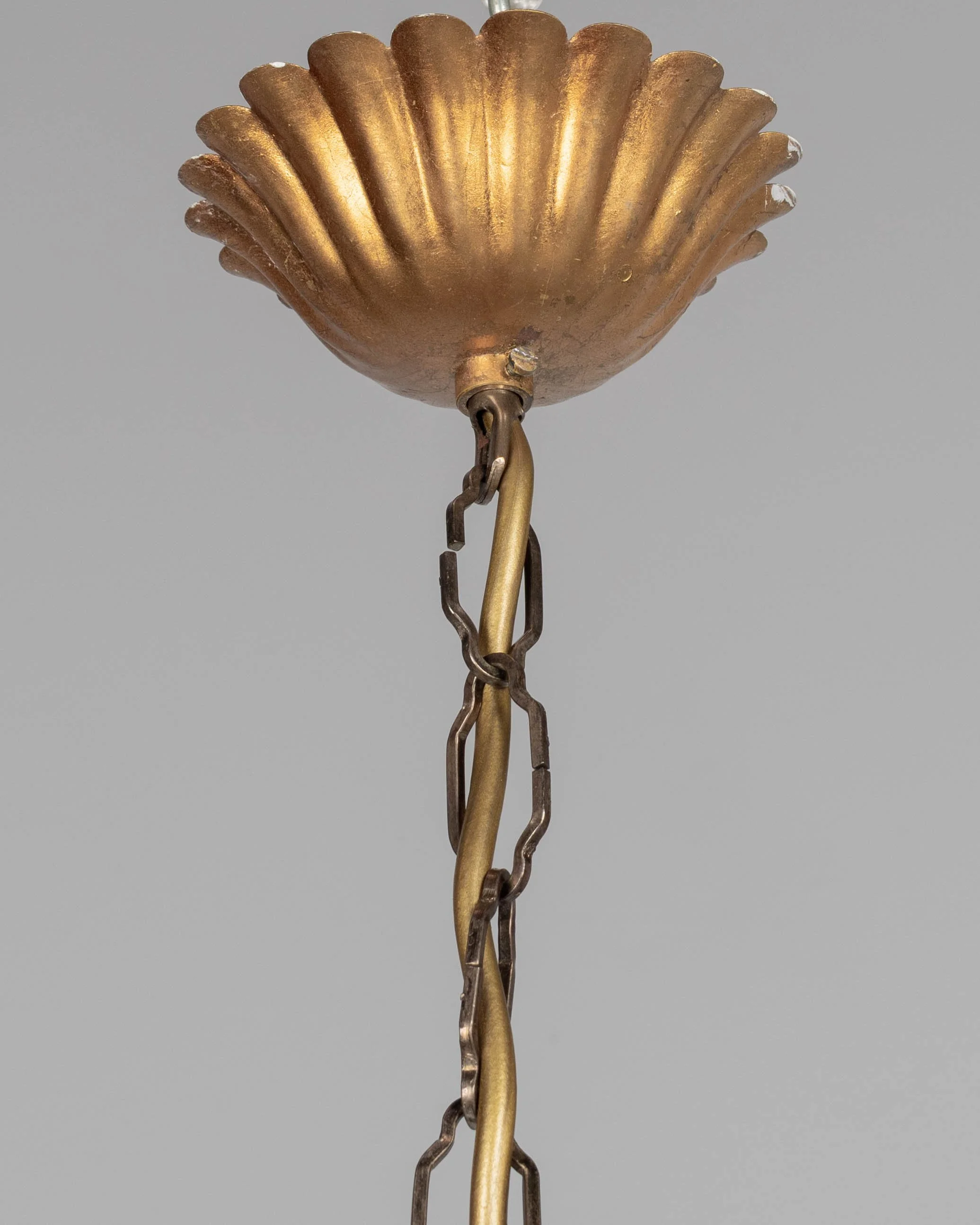 Vintage Italian Gilded Metal Chandelier by Hans Kögl,