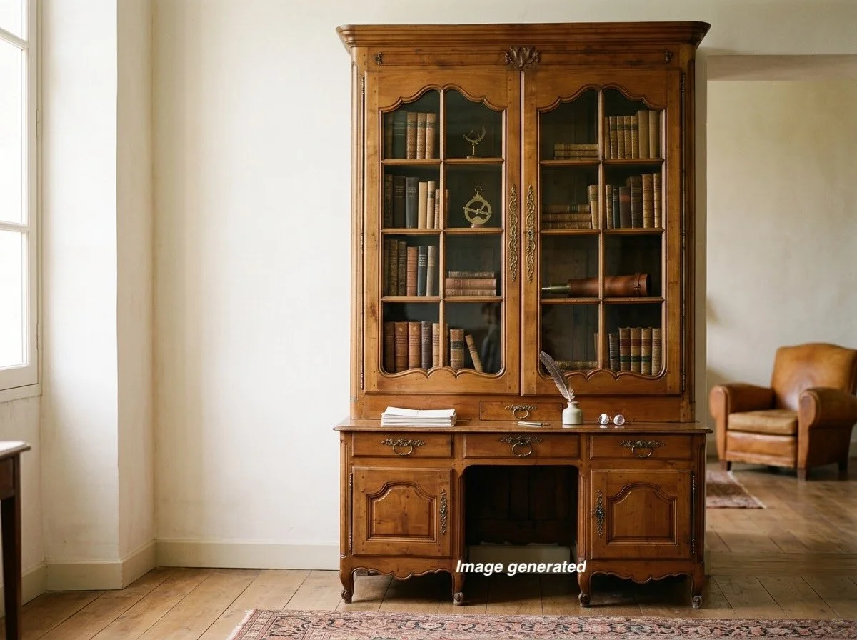 A grand scale 18th century French Louis XV Period bibliothèque, or bookcase, from the Loire Valley.