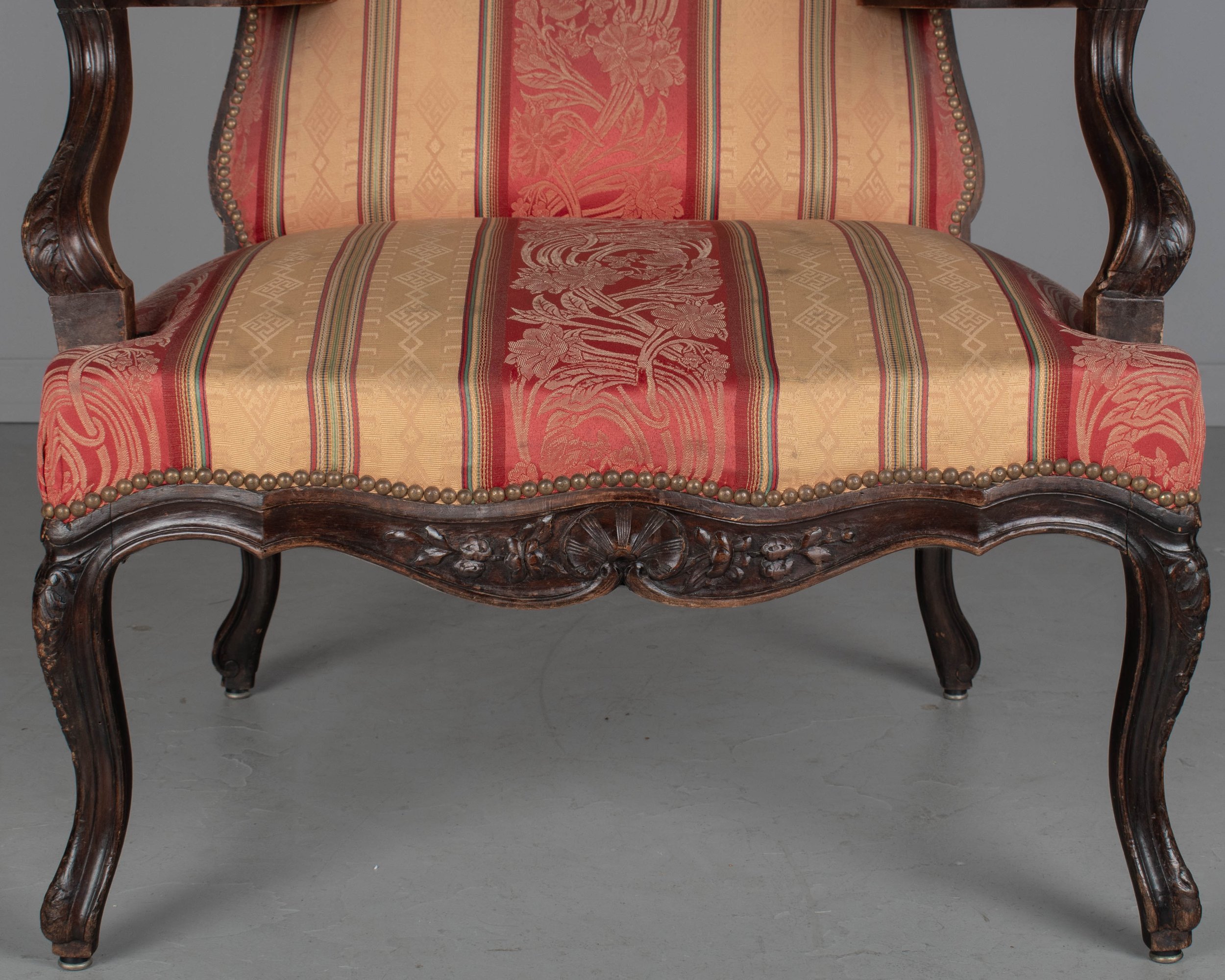 19th Century Louis XV Style Wingback Fauteuil or Armchair