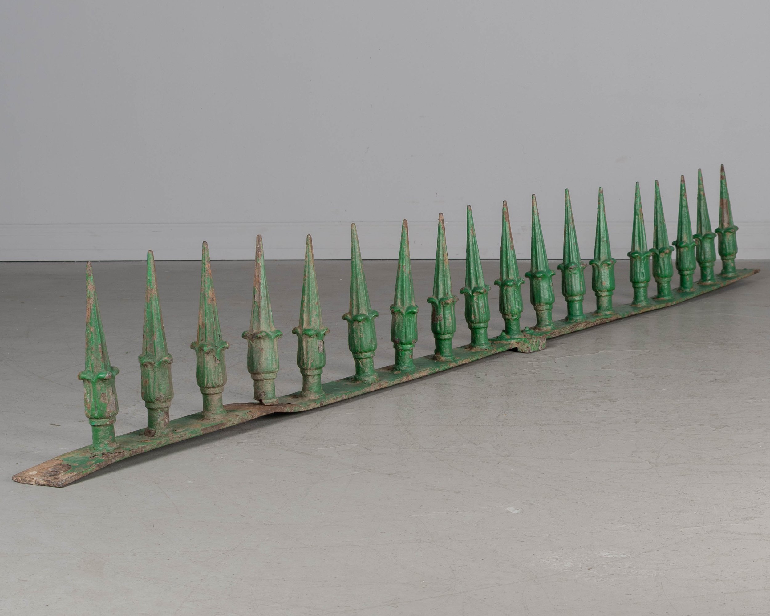 19th Century French Cast Iron Architectural Wall Spike Rail