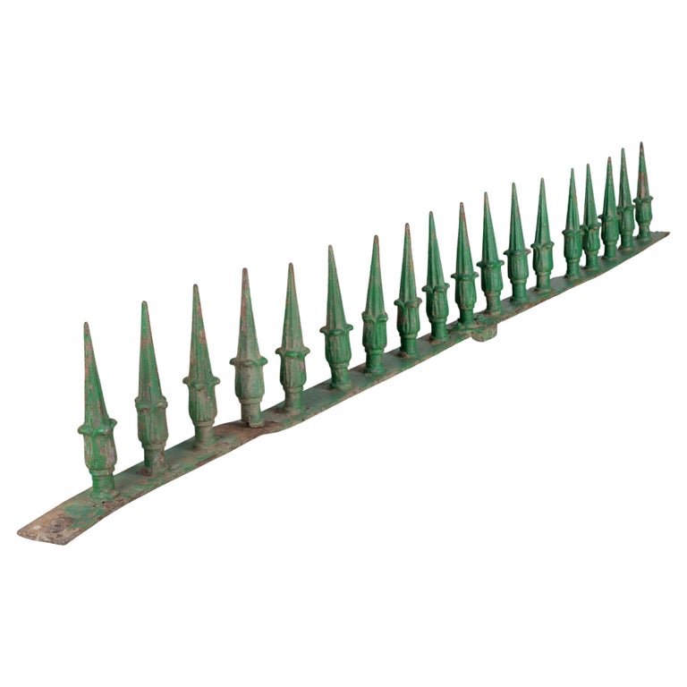 19th Century French Cast Iron Architectural Wall Spike Rail