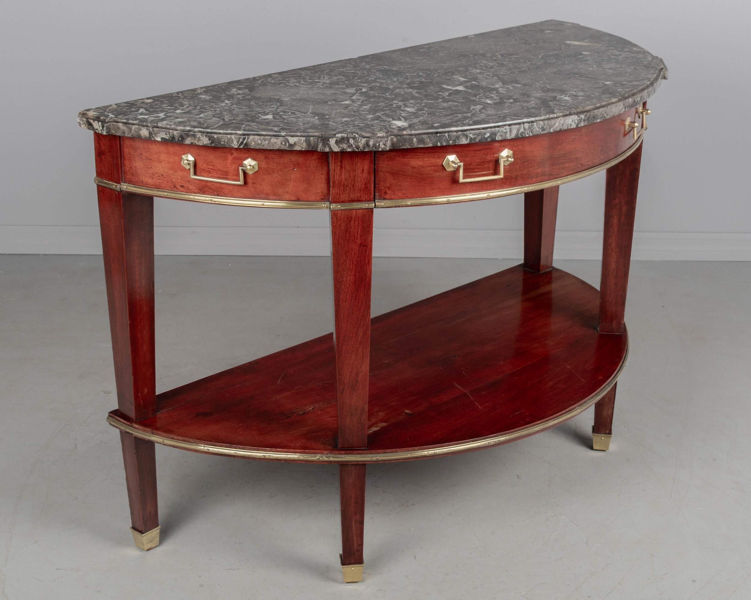 19th Century Louis XVI Style French Demilune Console Table