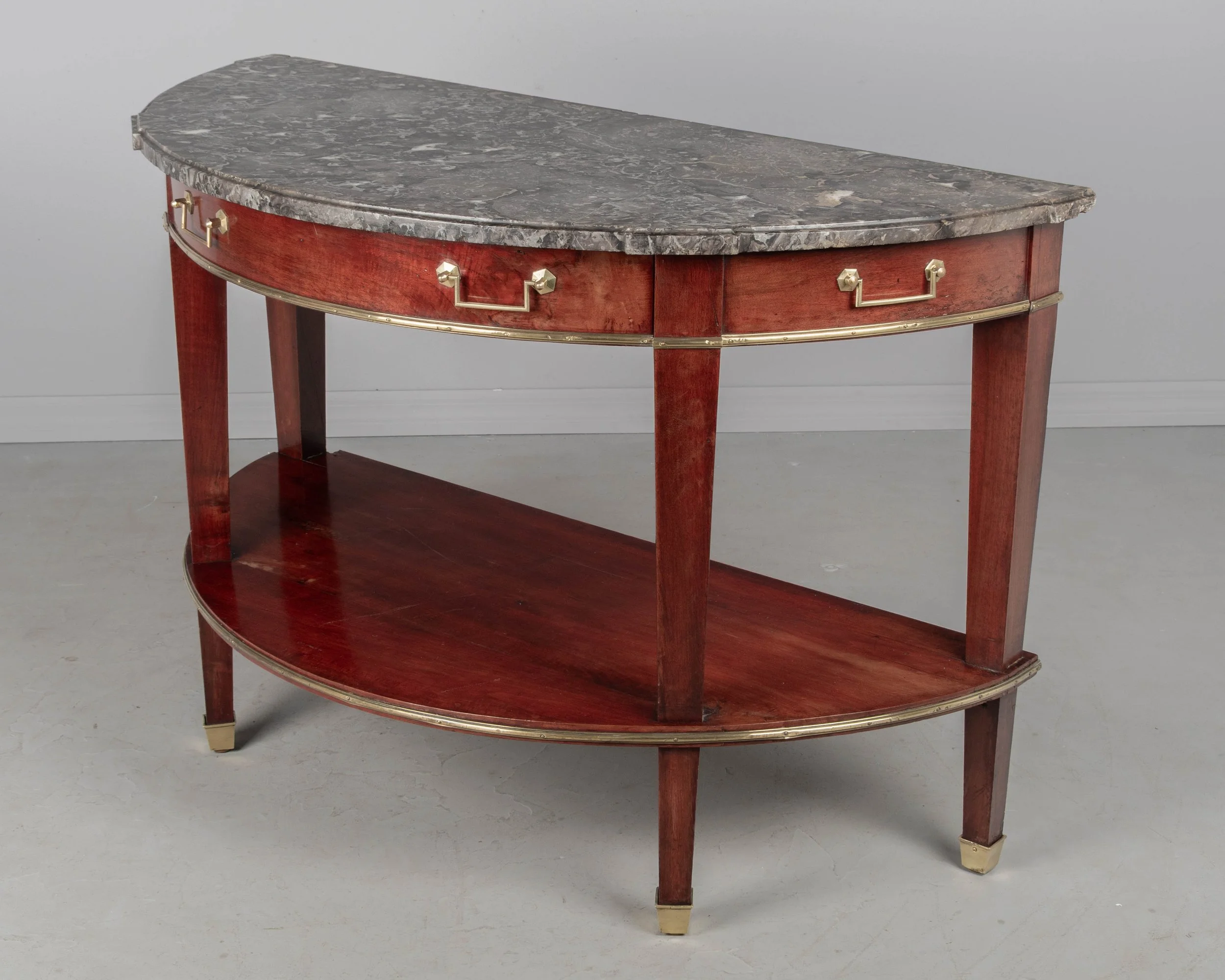 19th Century Louis XVI Style French Demilune Console Table