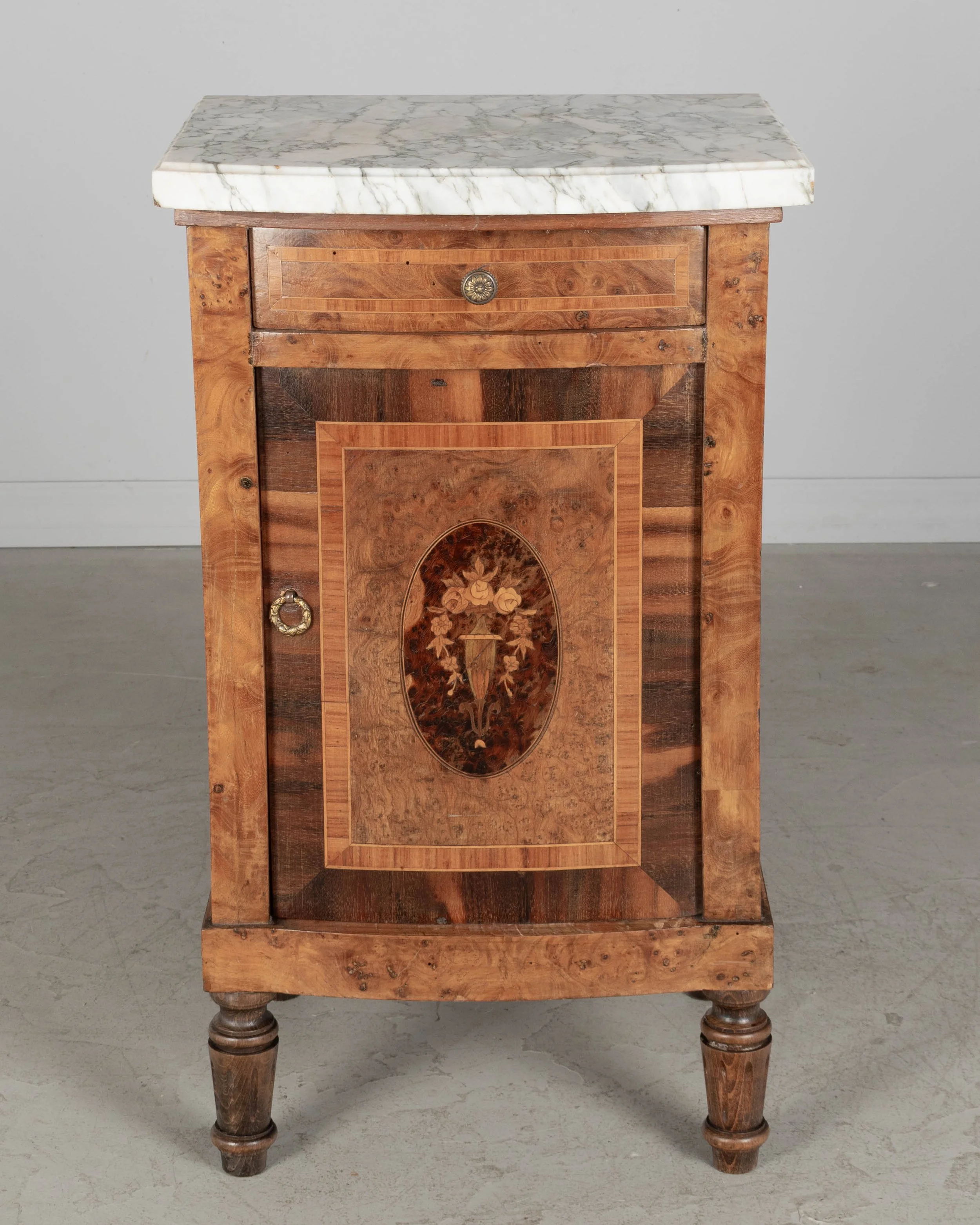 French Art Deco Marquetry Bed Side Table