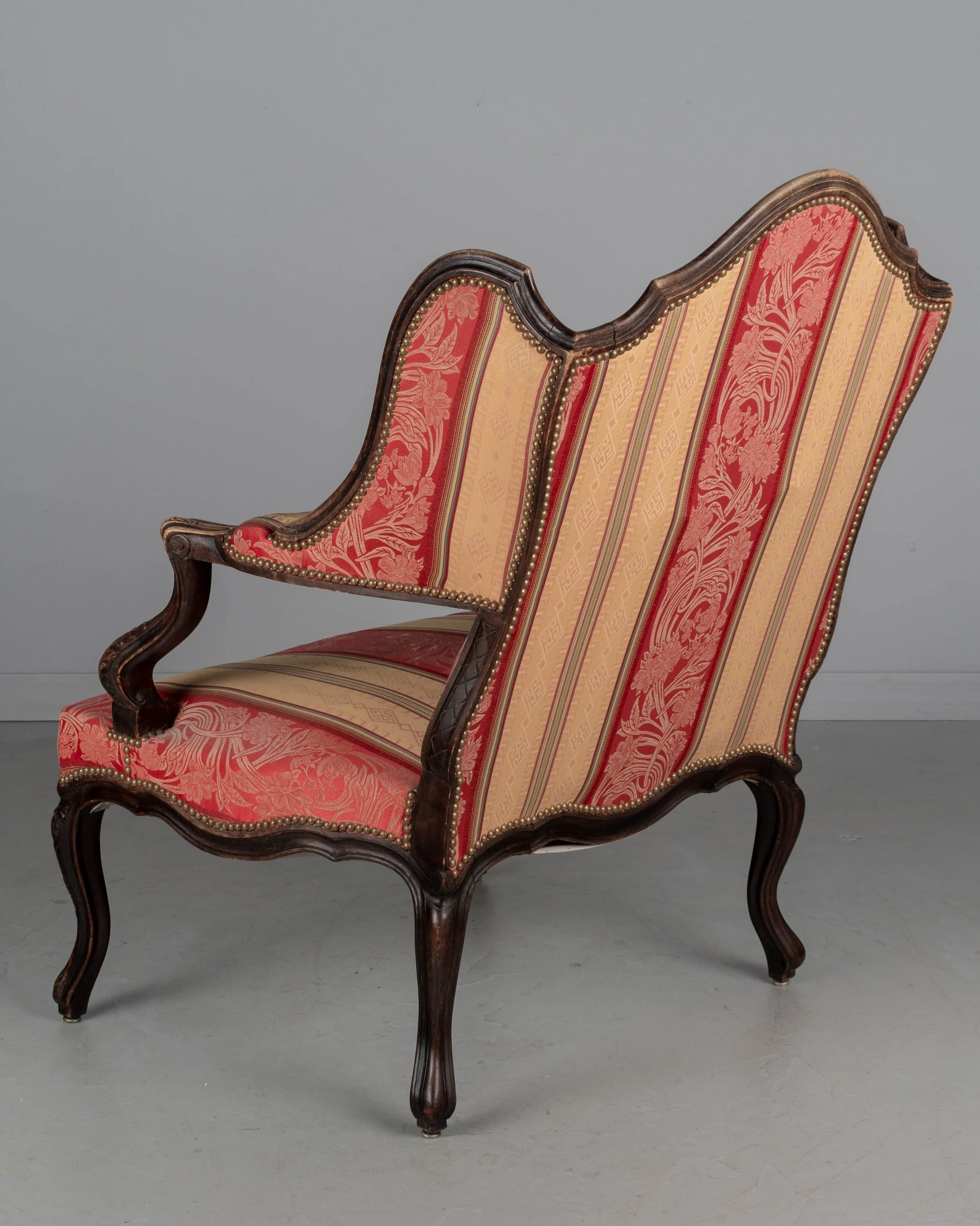 19th Century Louis XV Style Wingback Fauteuil or Armchair