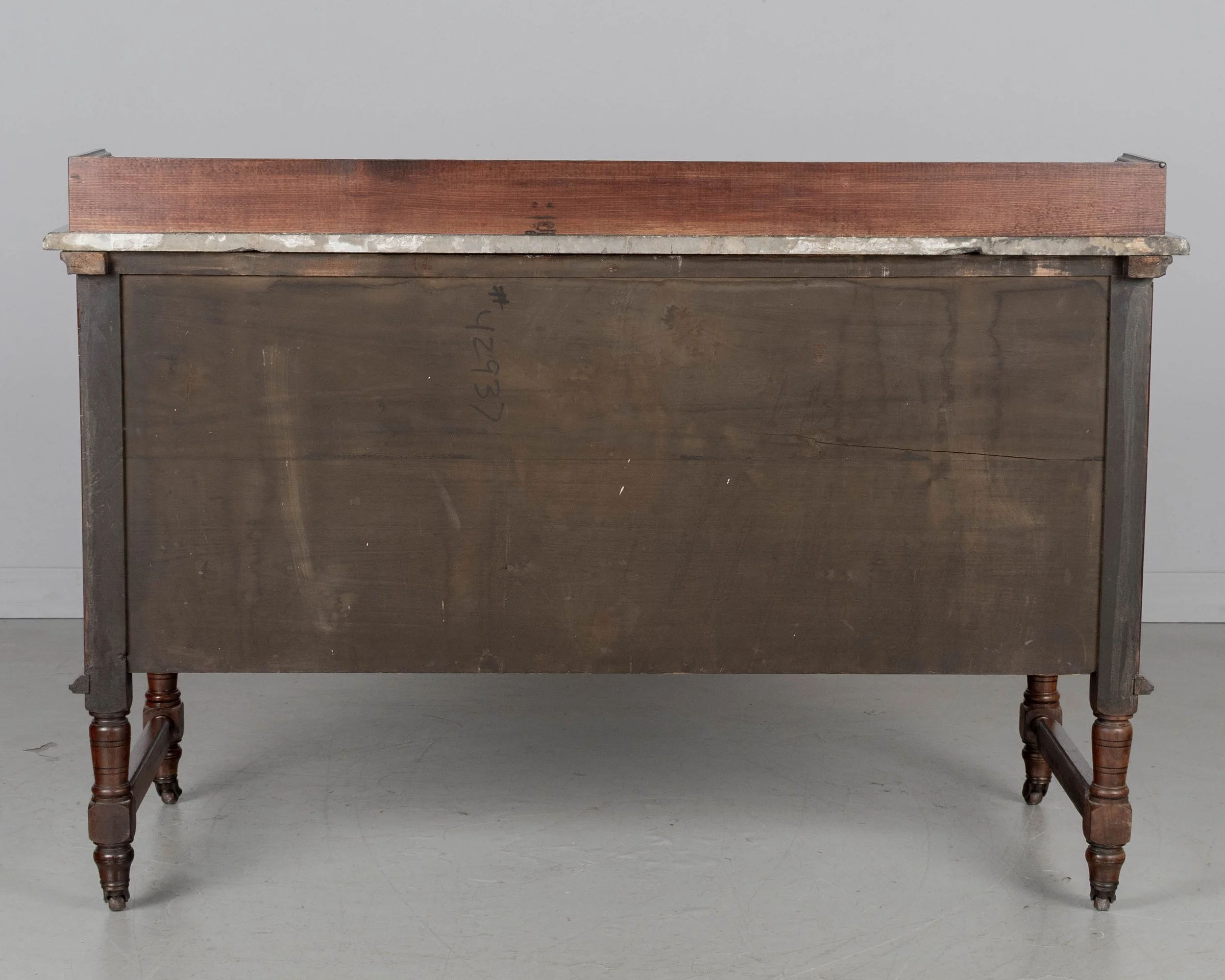 19th Century English Marble Top Walnut Sideboard by P. E. Gane