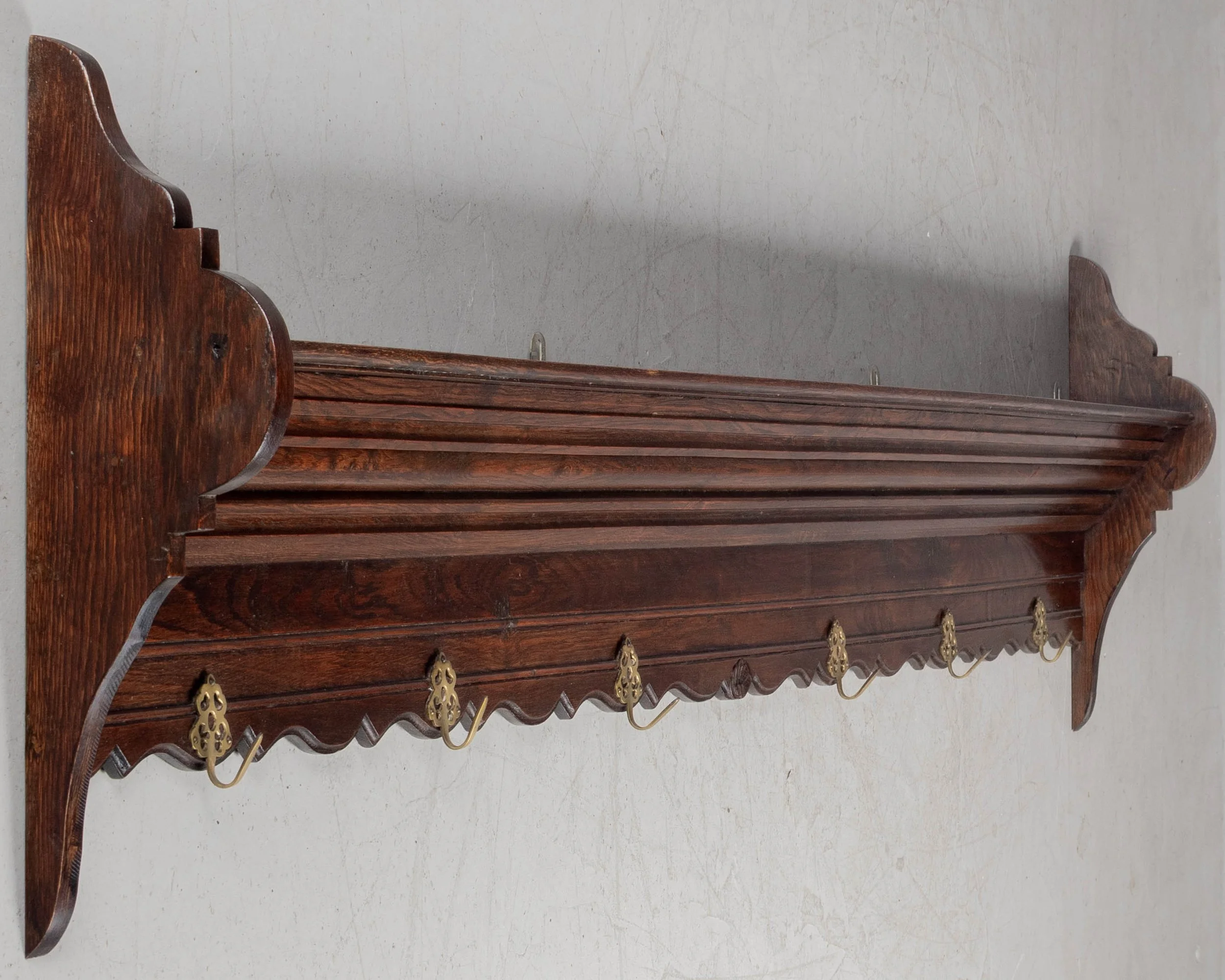 Large French Wall-Mounted Pot Rack or Coat Rack