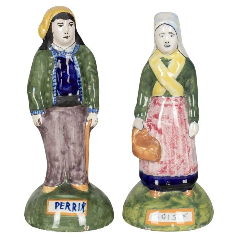 French Henriot Quimper Faience Figurines,