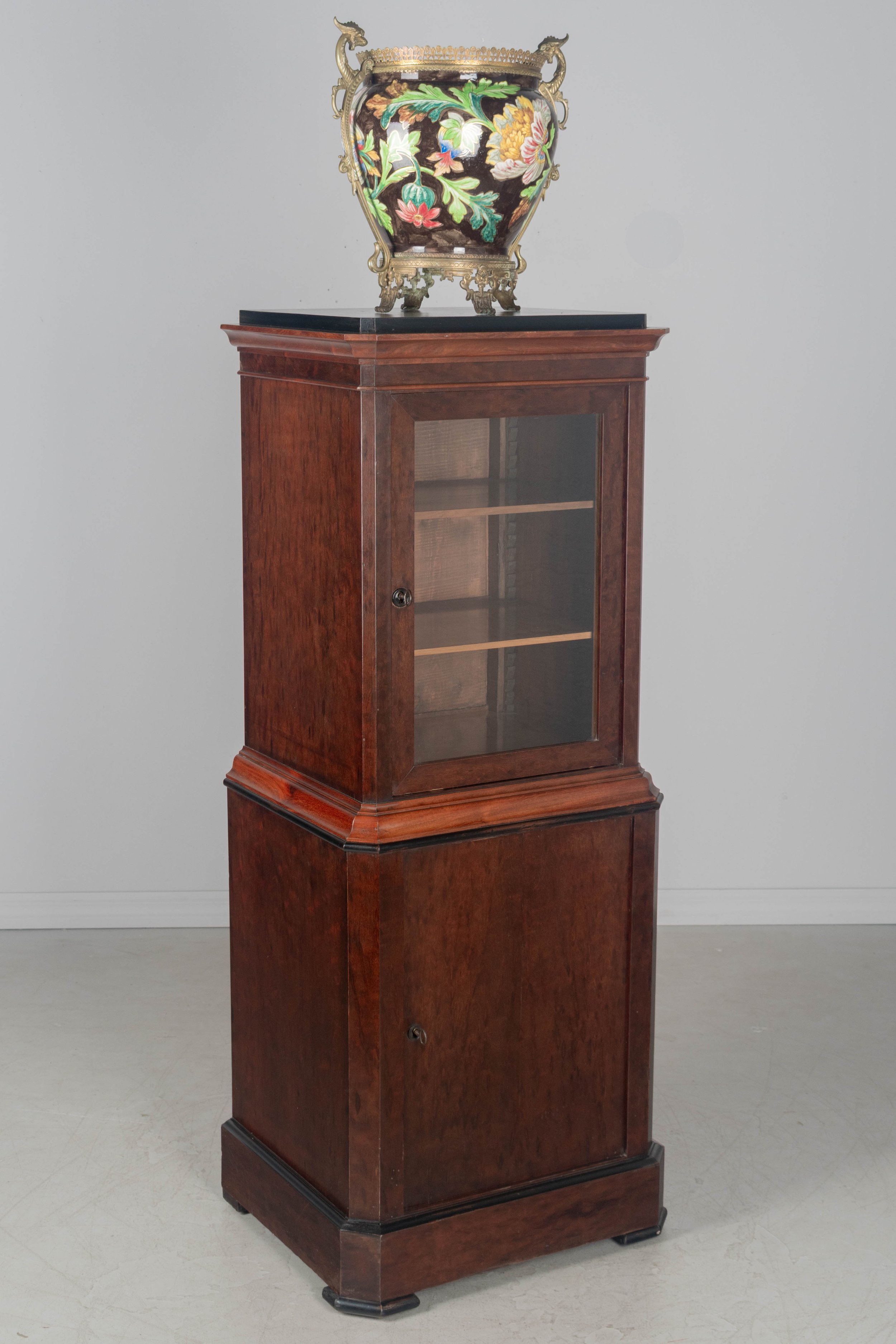 19th Century Napoleon III French Mahogany Vitrine