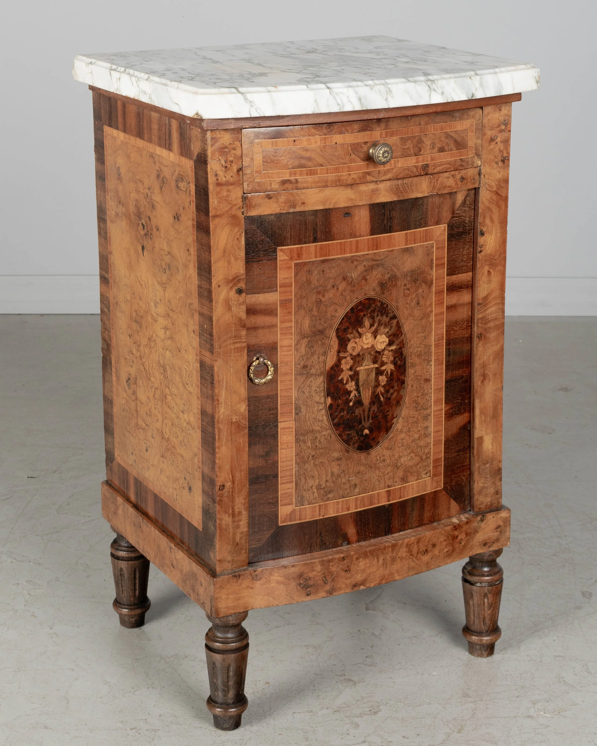 French Art Deco Marquetry Bed Side Table