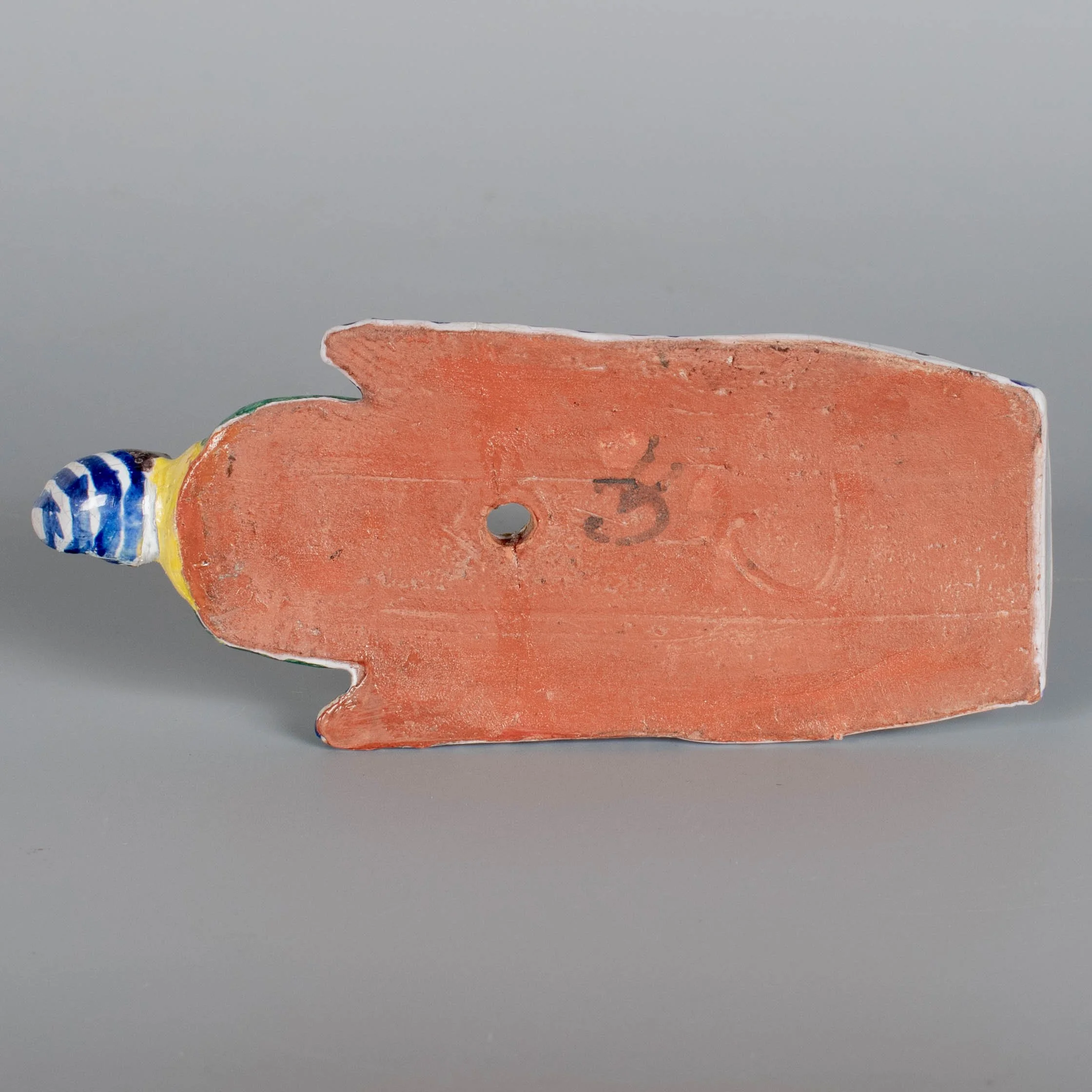 19th Century French Faience Bénitier, or Wall Pocket, Hand-Painted