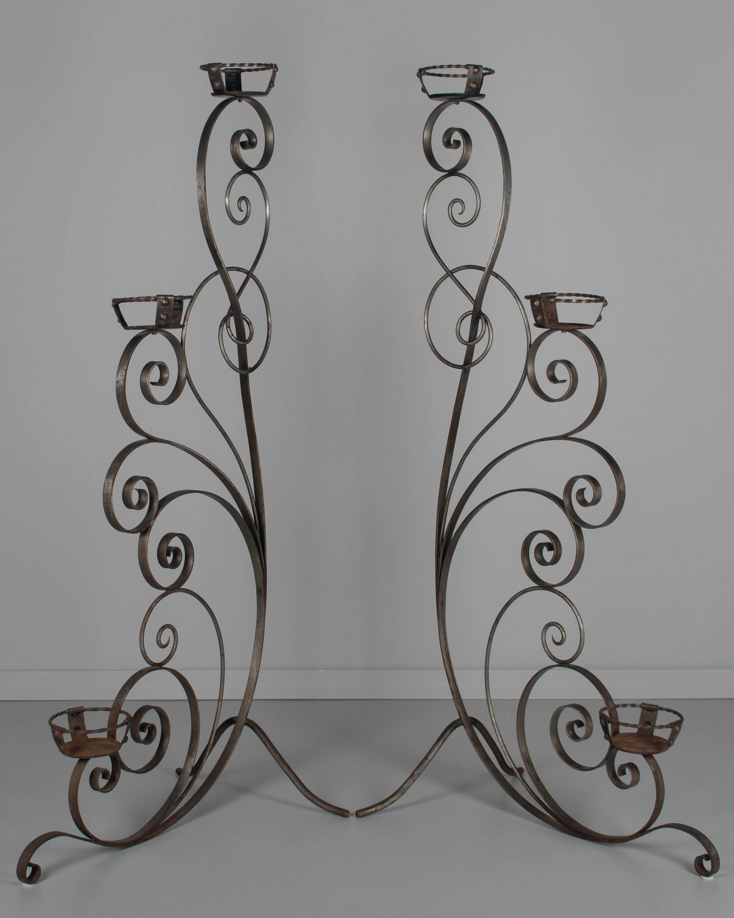 Pair of French Wrought Iron Plant Stands