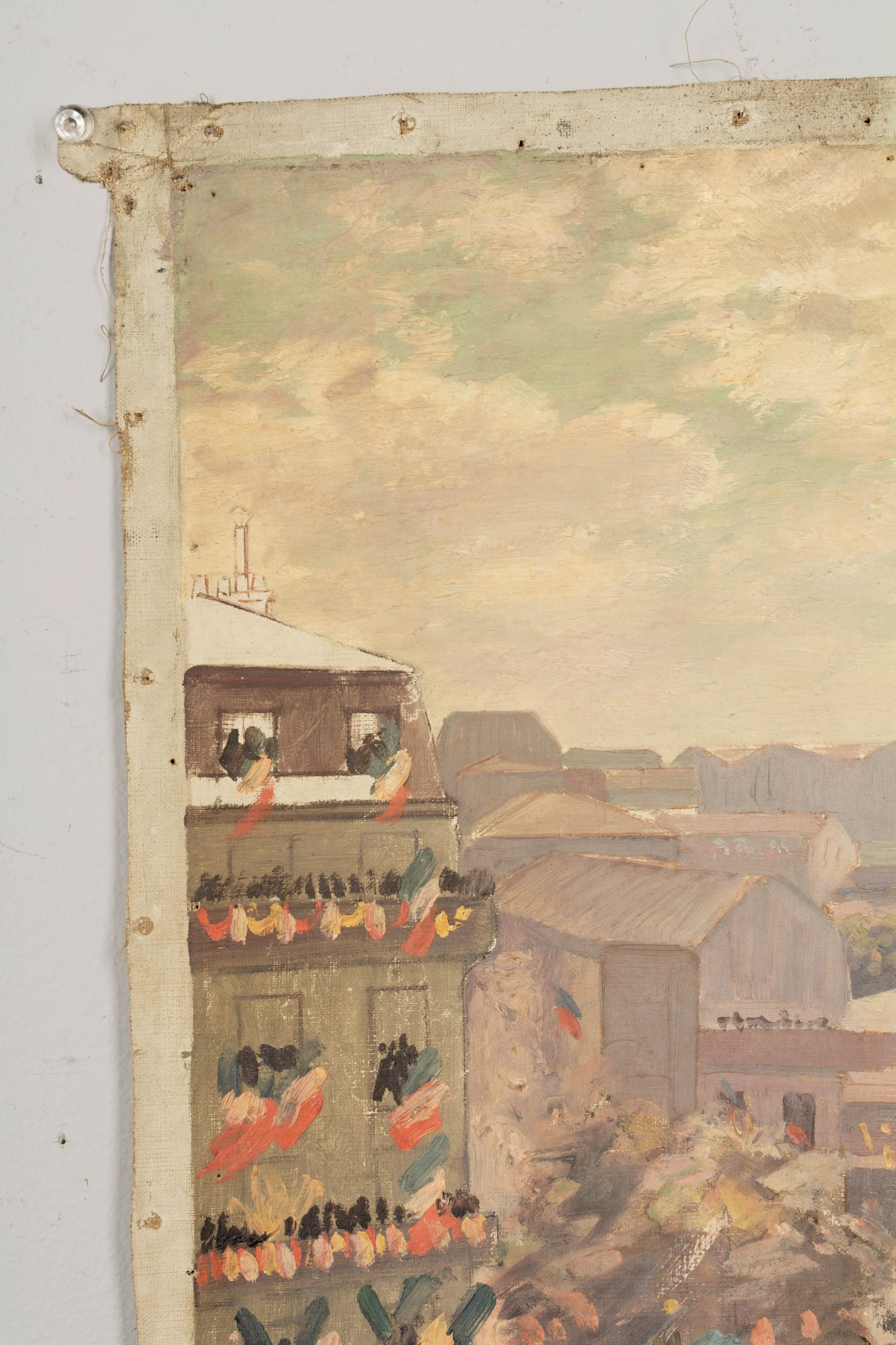 French Painting in the style of Lachenal's Funeral of Victor Hugo