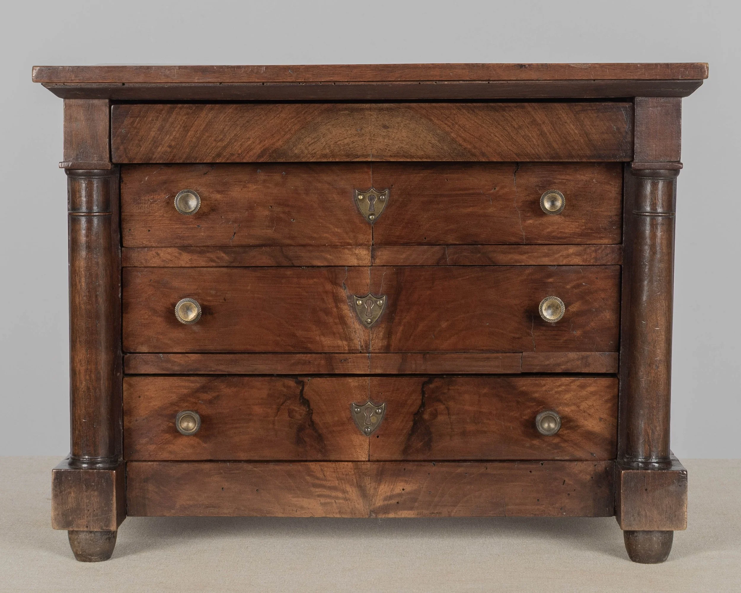 19th Century French Empire Miniature Walnut Commode
