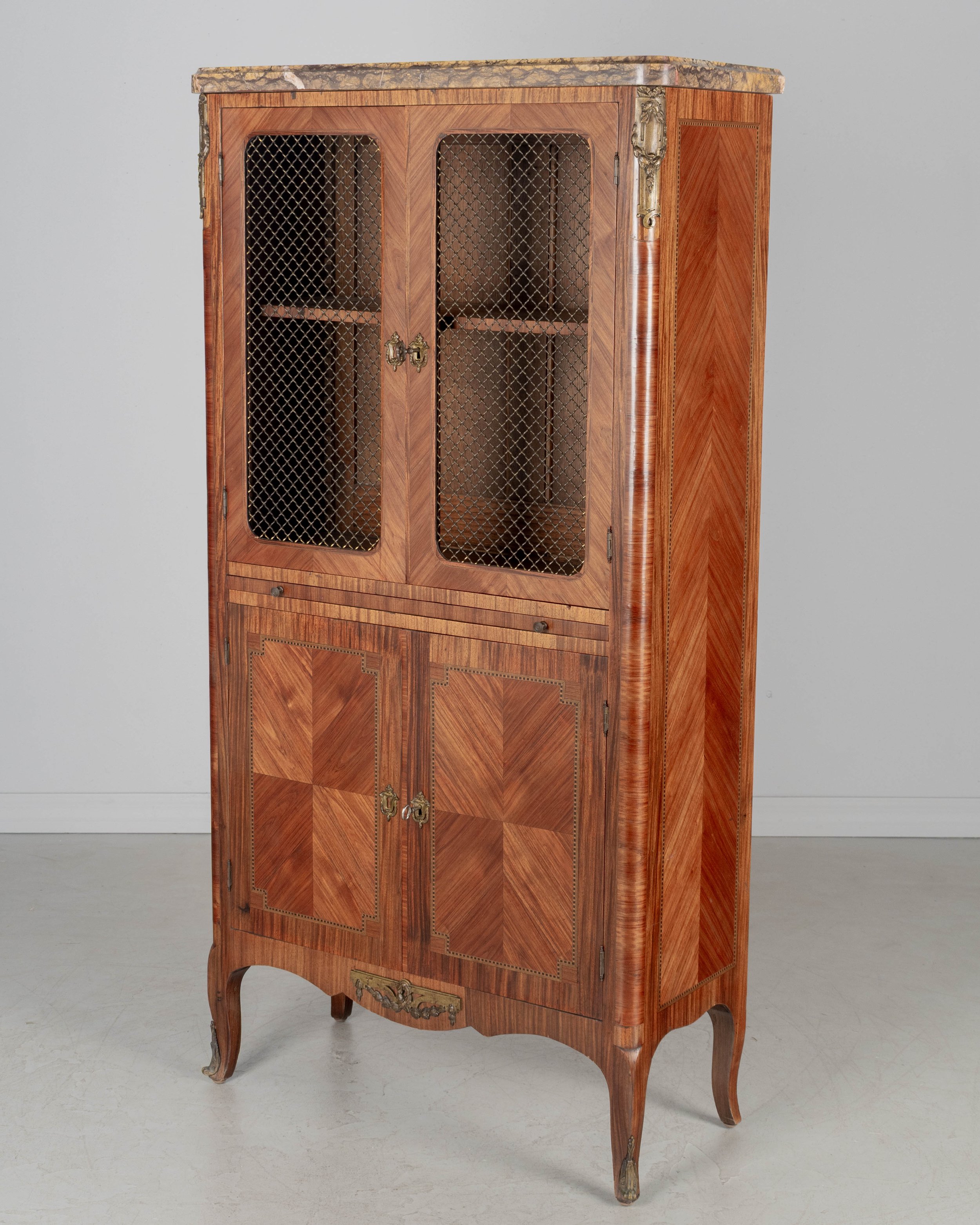 French Louis XVI Style Marquetry Cabinet