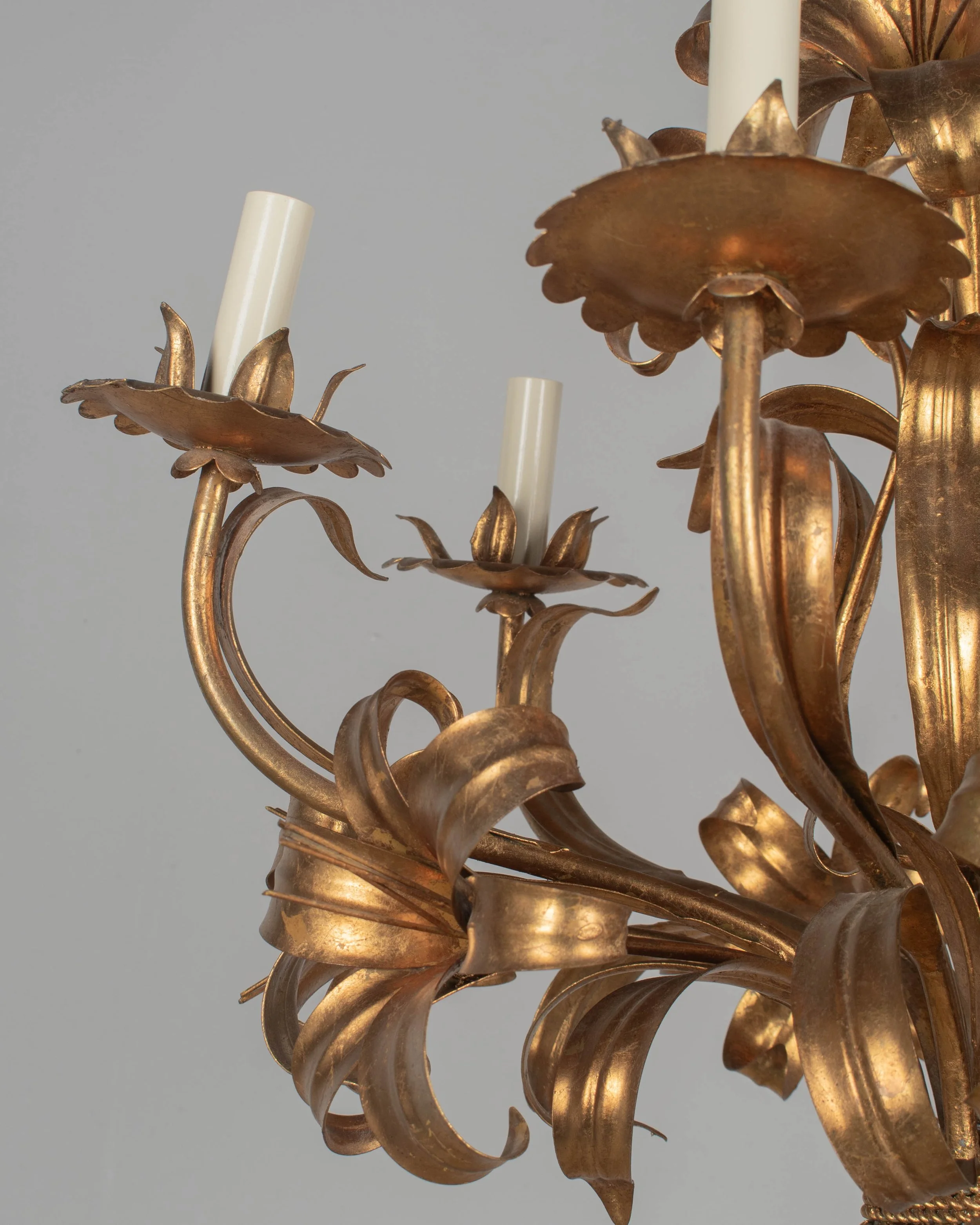 Italian Gilt Tôle Chandelier Six Lights