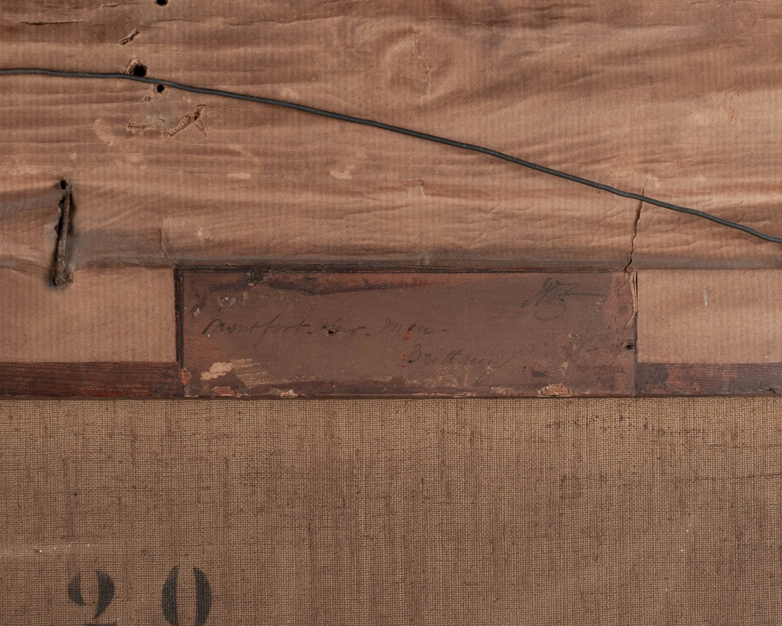 19th Century Painting by James Vivien de Fleury "Montfort, Brittany"