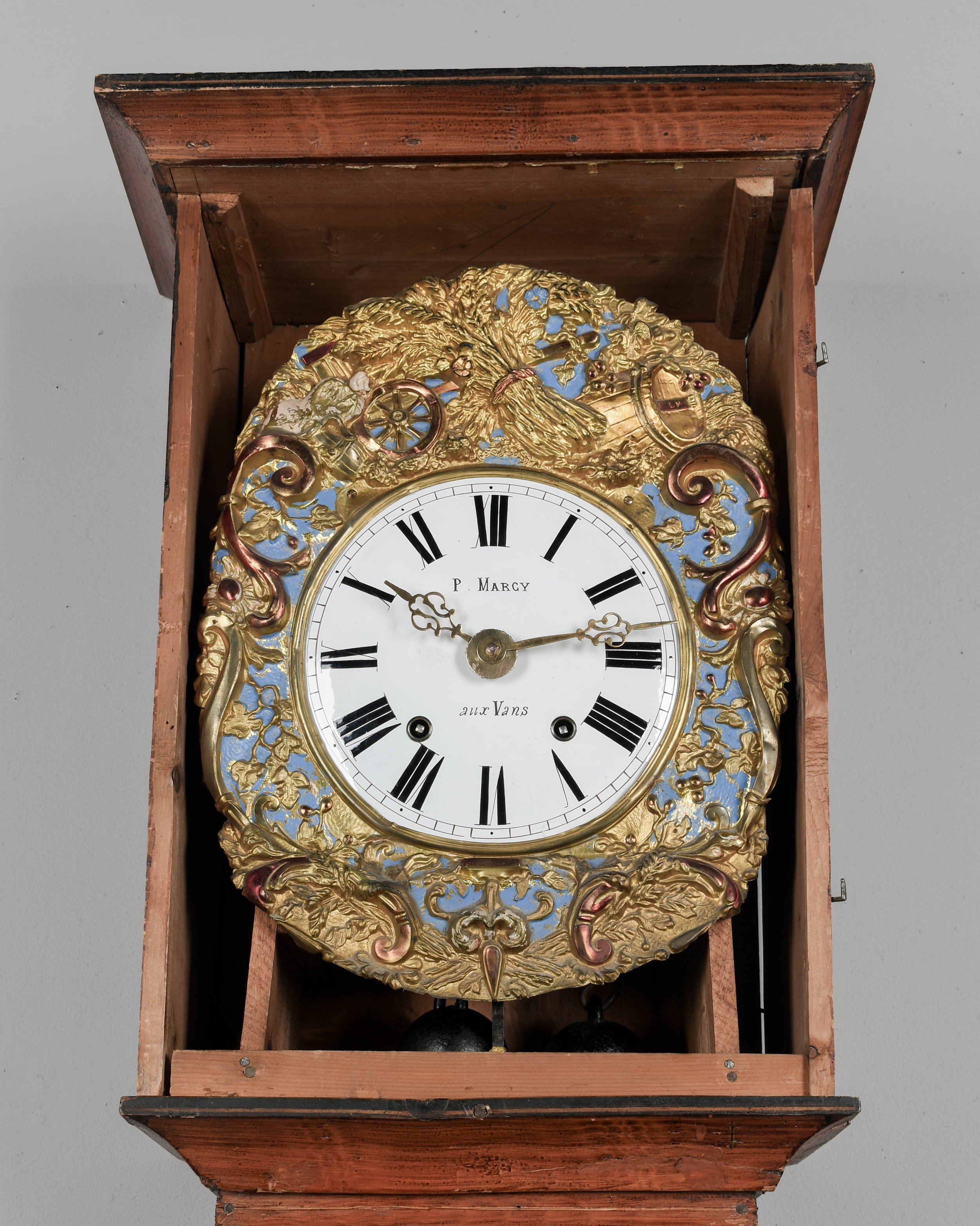19th Century French Comtoise Grandfather Clock