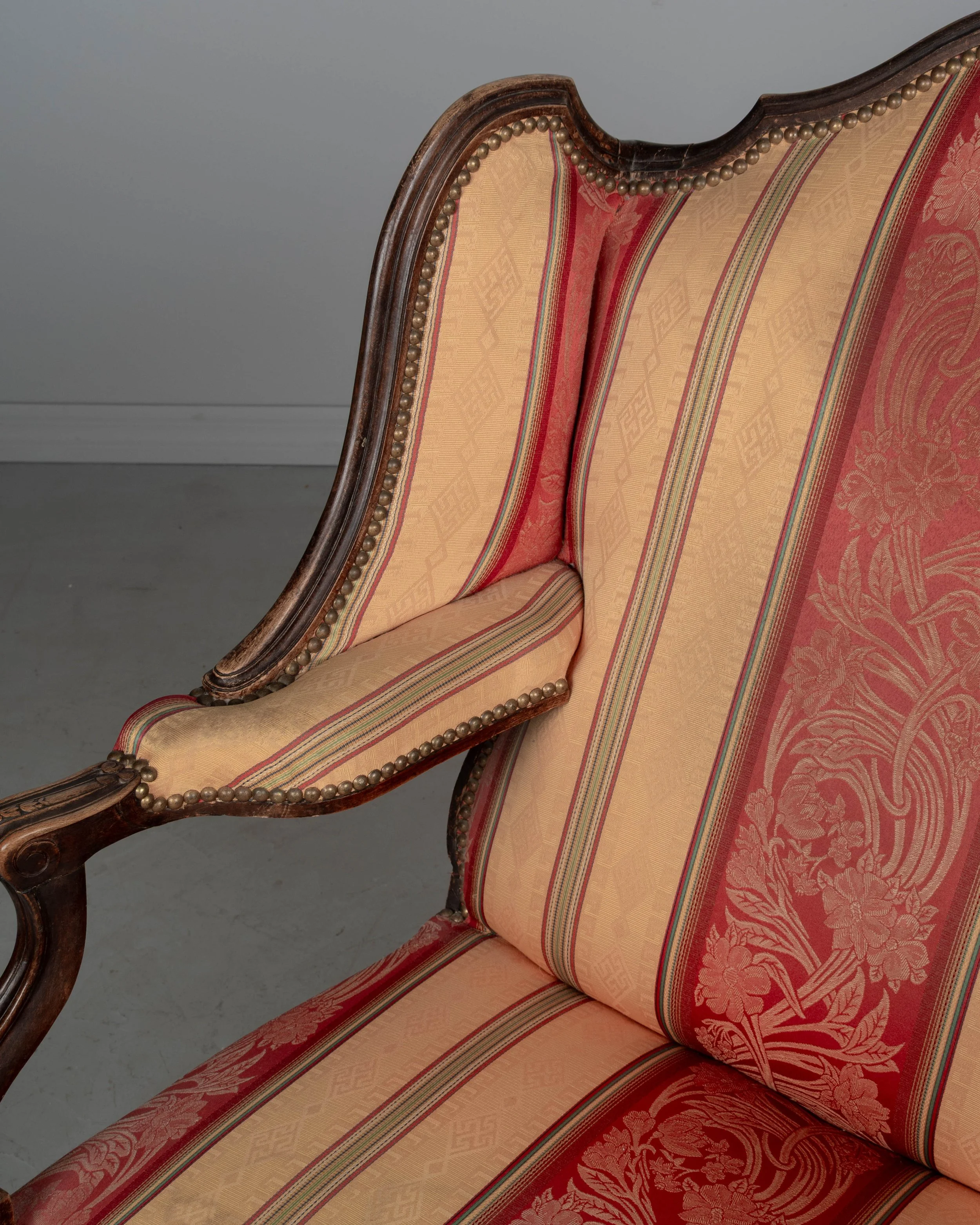 19th Century Louis XV Style Wingback Fauteuil or Armchair