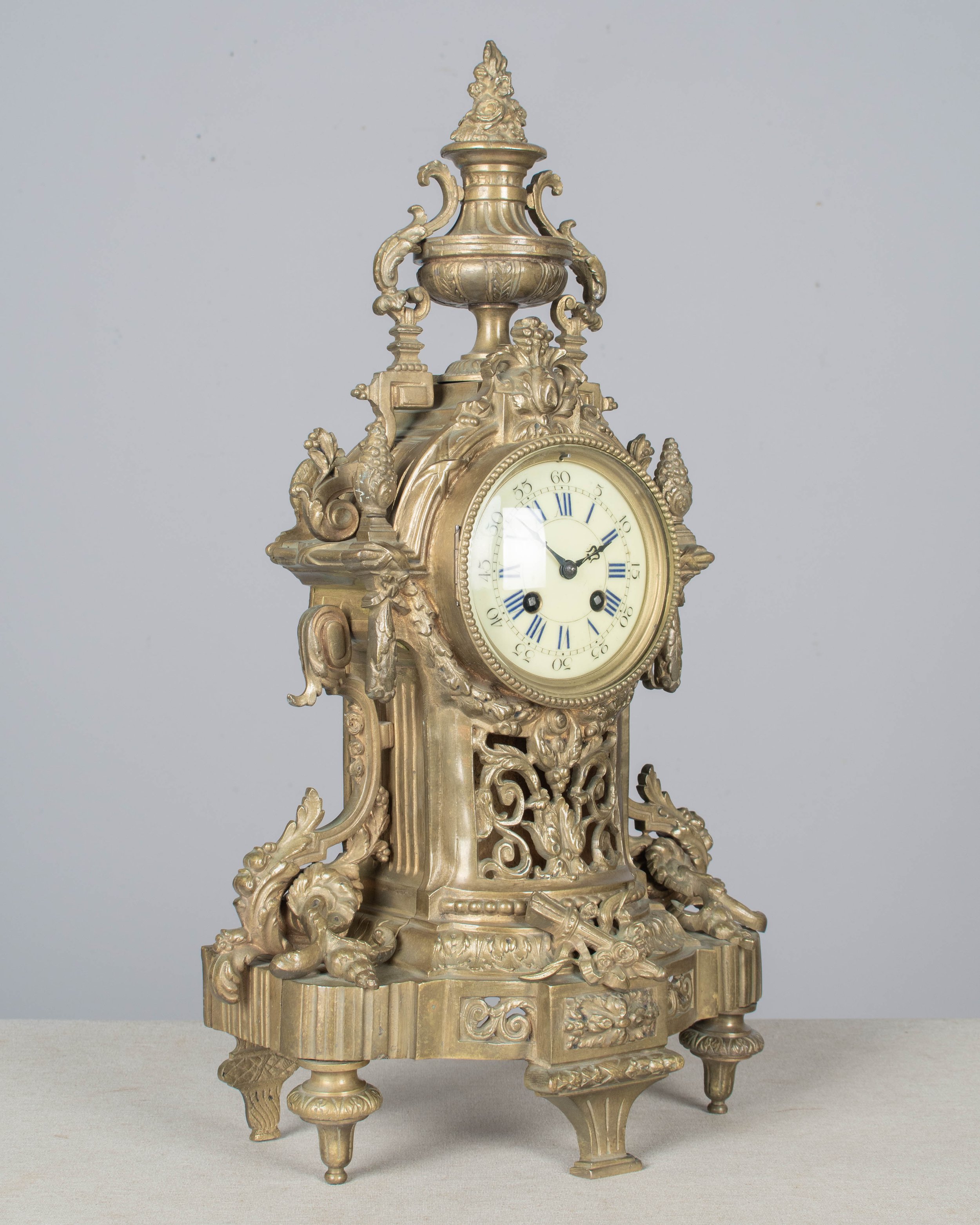 19th Century Louis XV Style Bronze Mantle Clock