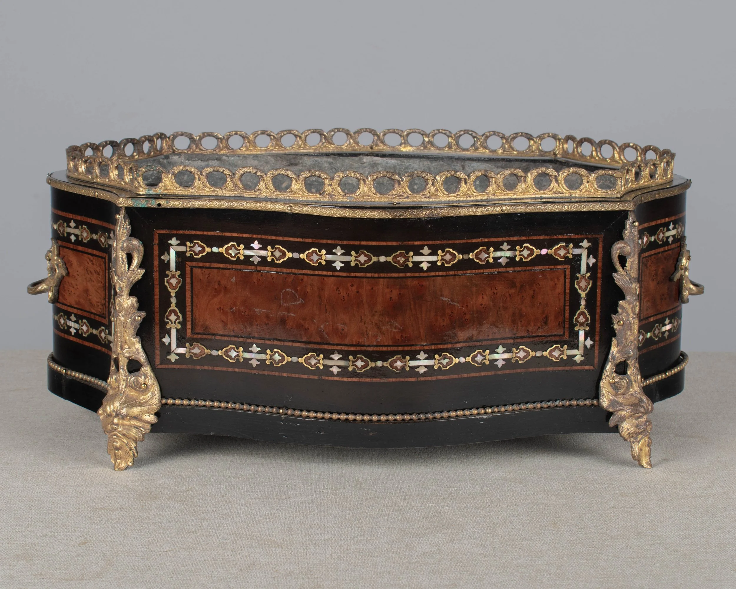19th Century Napoleon III Marquetry Jardiniere or Planter