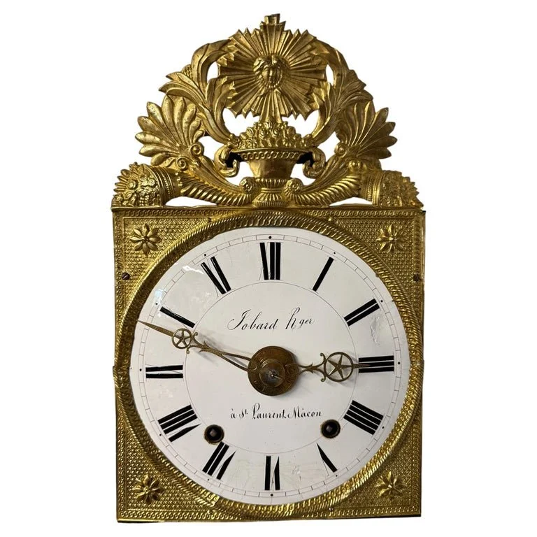 19th c. French Morbier Clock or Comtoise Mouvement