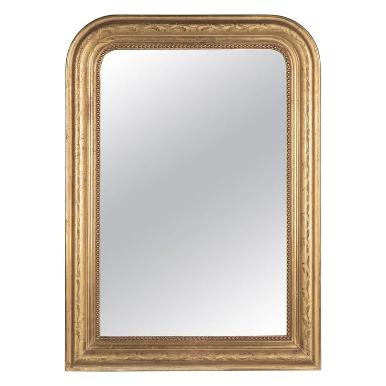 French Louis Philippe Style Gilded Mirror 26.75"W x 37.5"H