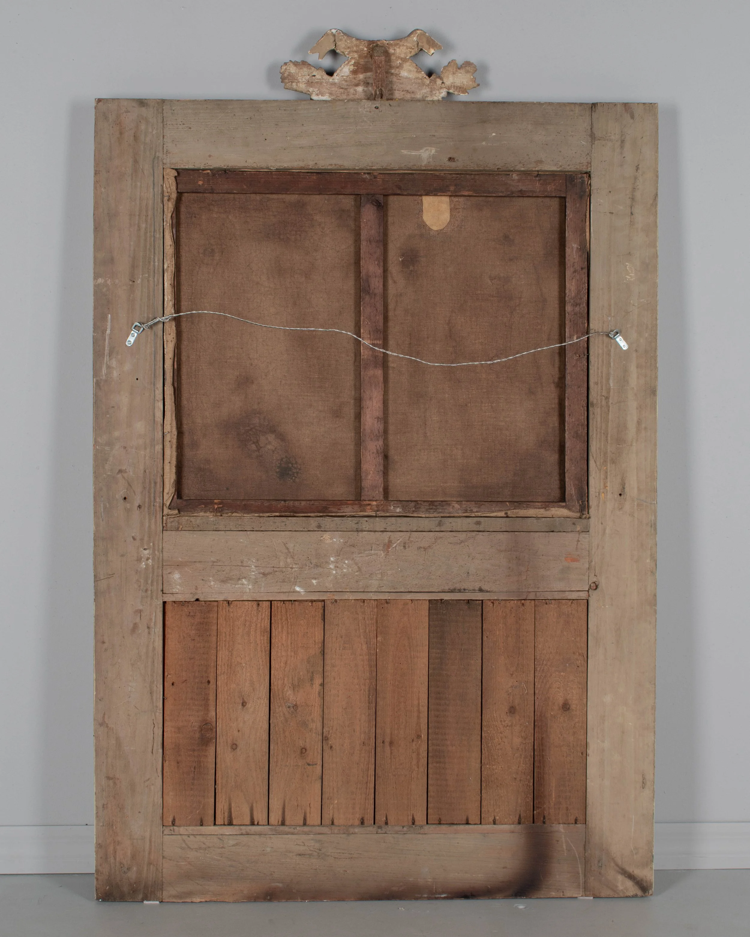 19th Century French Trumeau Mirror with Painting