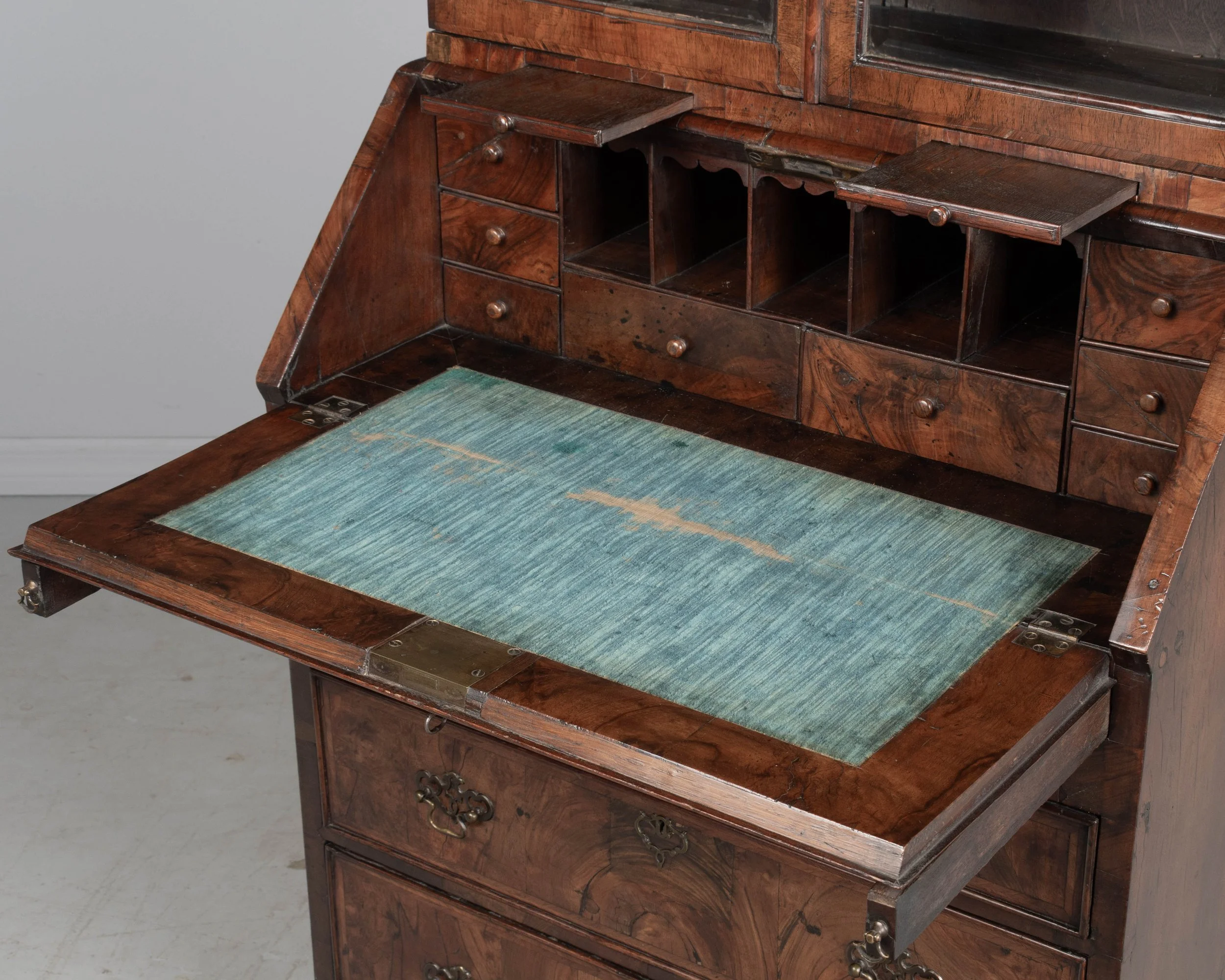 18th Century English Walnut Bureau Bookcase, or Secretary Desk