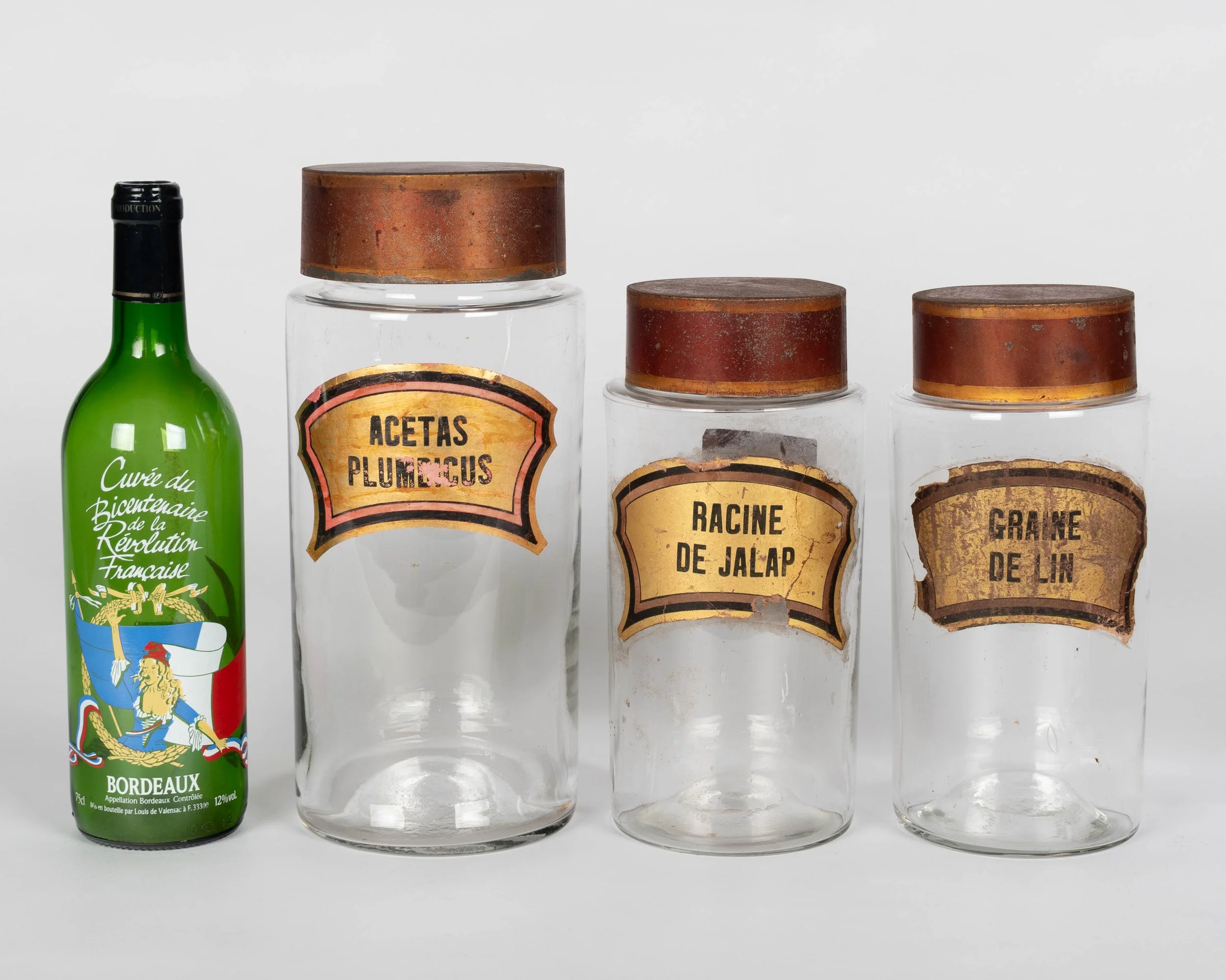 19th Century French Glass Apothecary Jars,