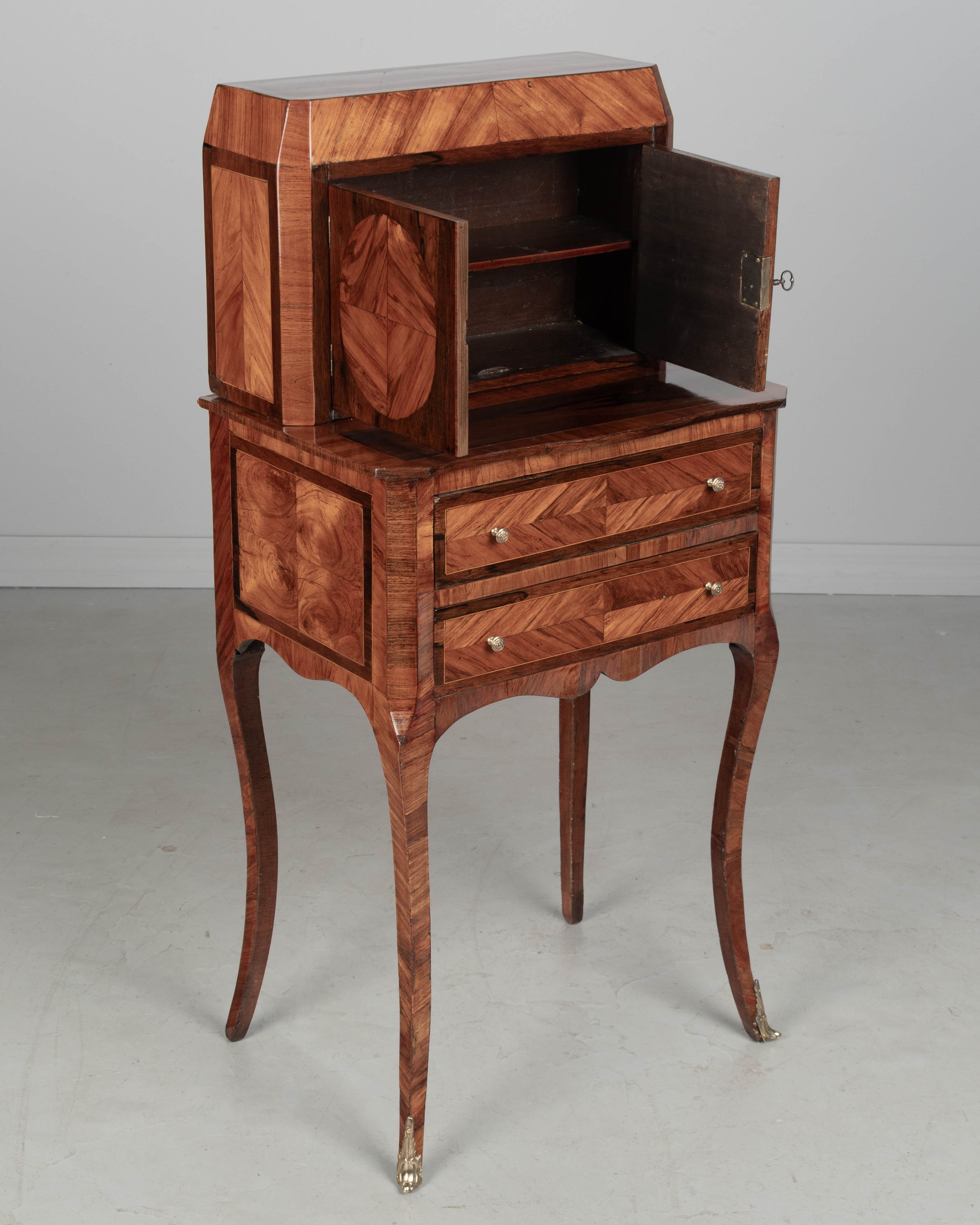 18th Century Louis XVI Marquetry Bonheur Du Jour Table