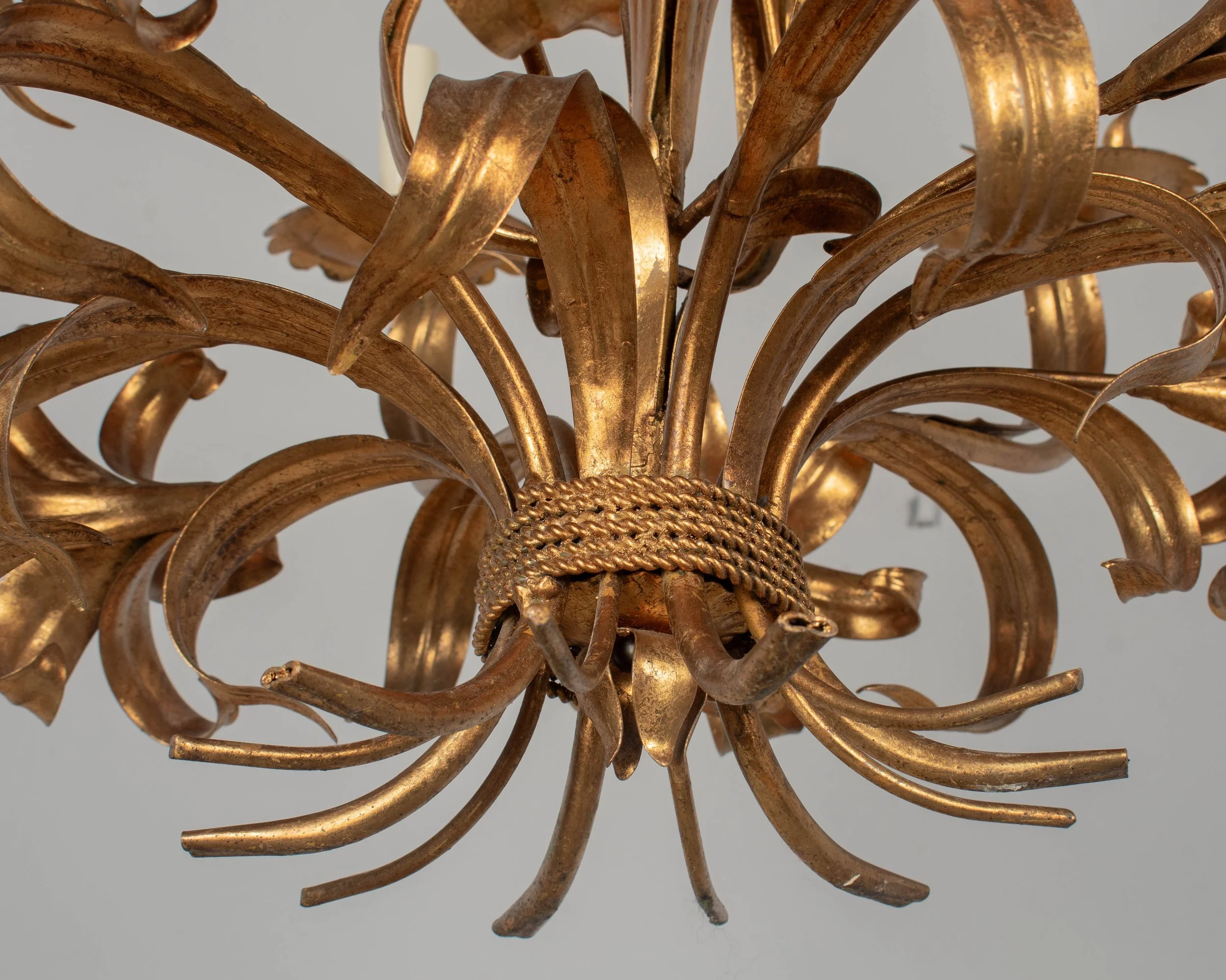 Italian Gilt Tôle Chandelier Six Lights