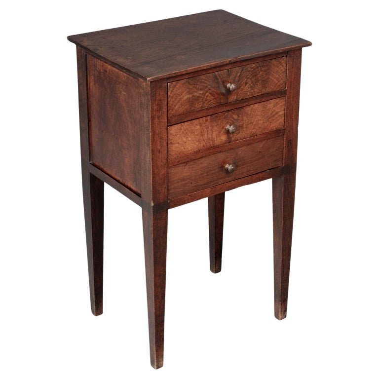 19th Century French Country Walnut Side Table or Nightstand