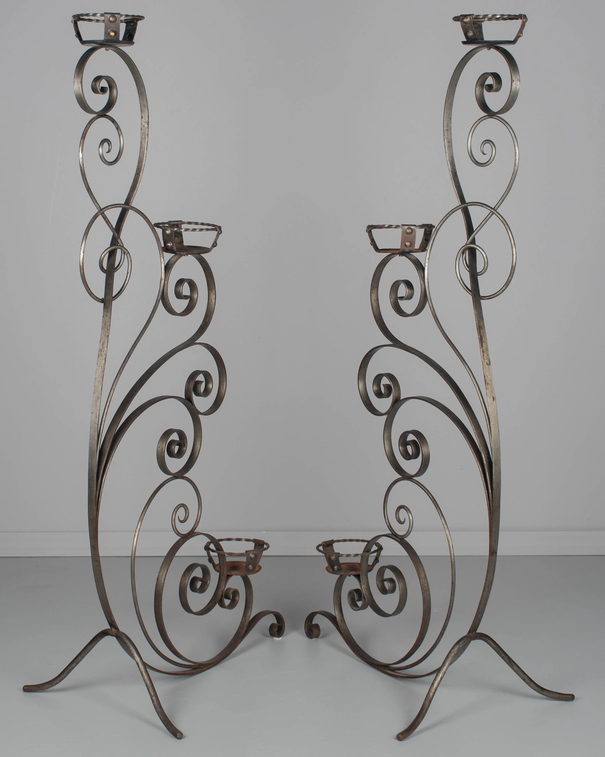 Pair of French Wrought Iron Plant Stands