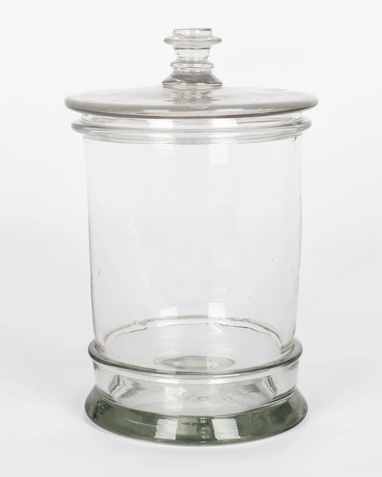 Vintage French Glass Apothecary Jar or Canister, Circa 1950s