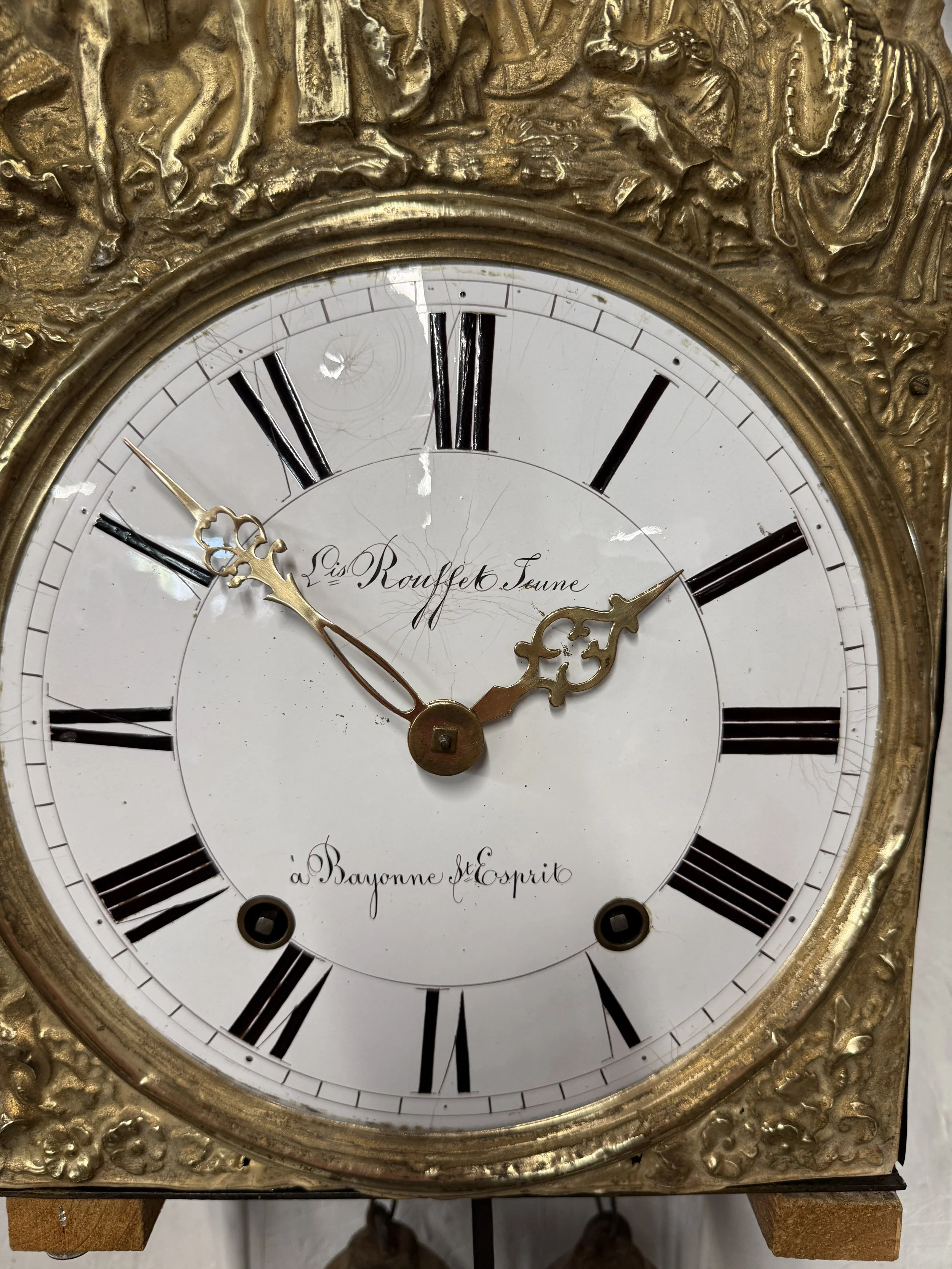 19th c. French Morbier Clock or Comtoise Mouvement