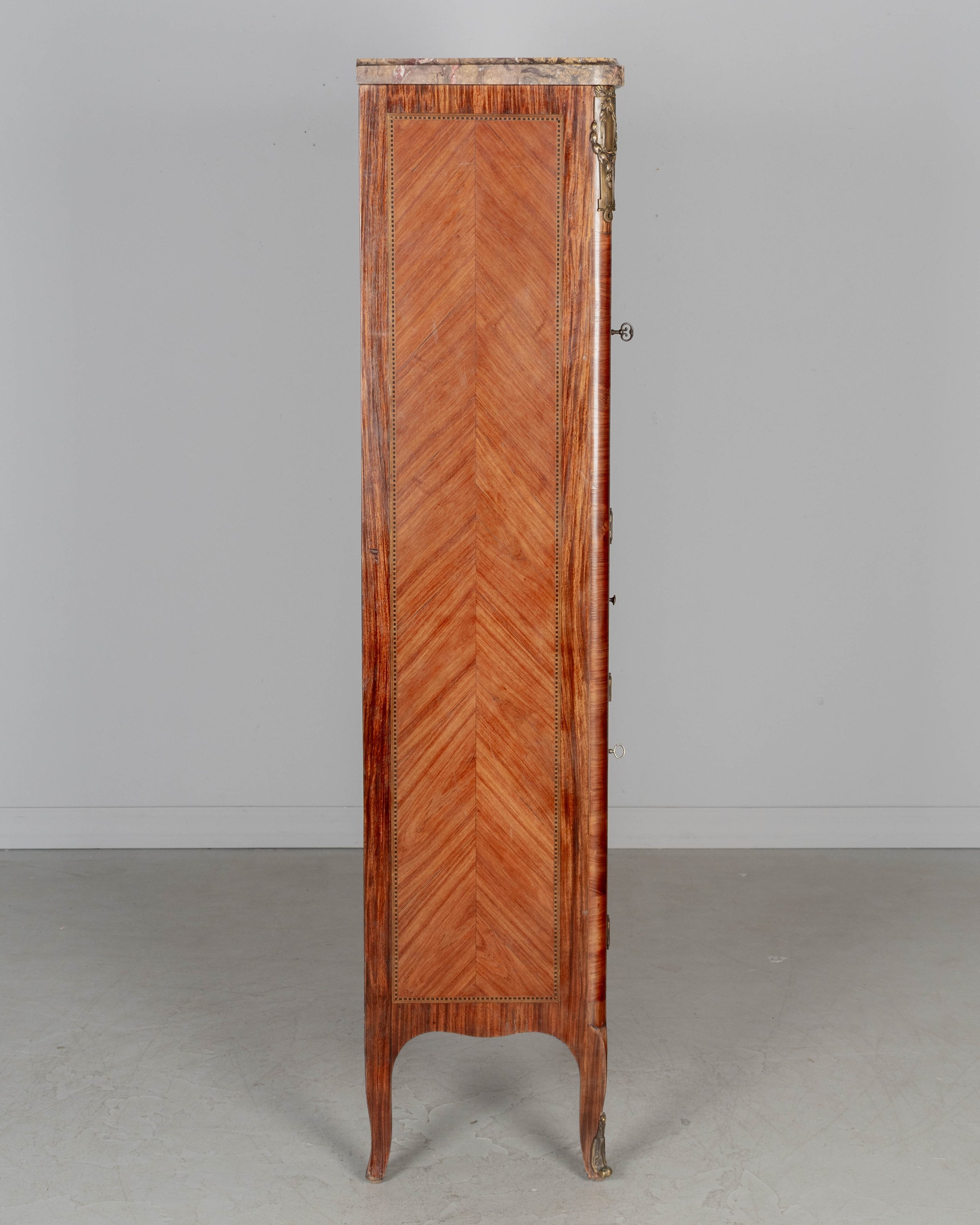 French Louis XVI Style Marquetry Cabinet