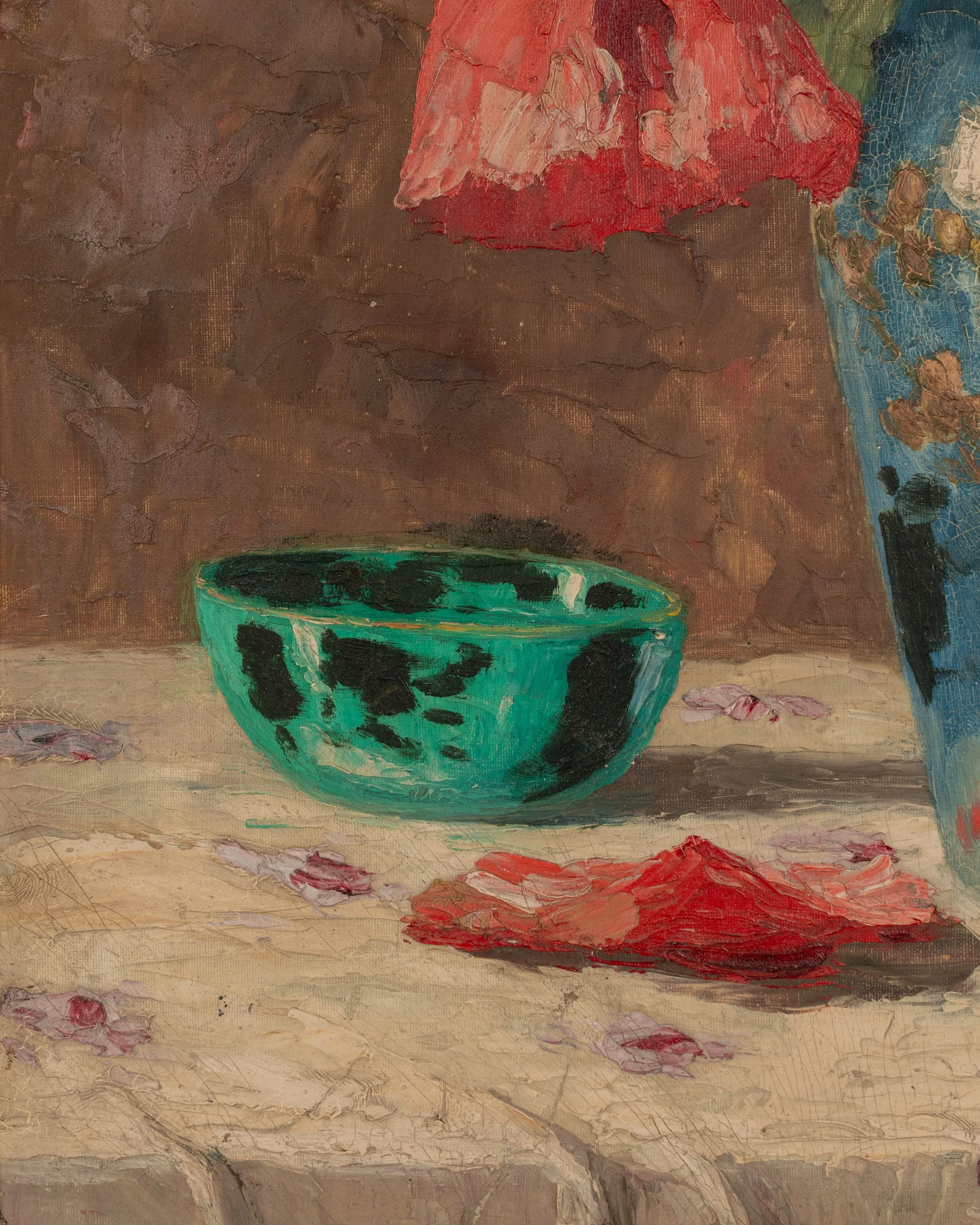 Mid-Century Floral Still Life With Poppies Painting