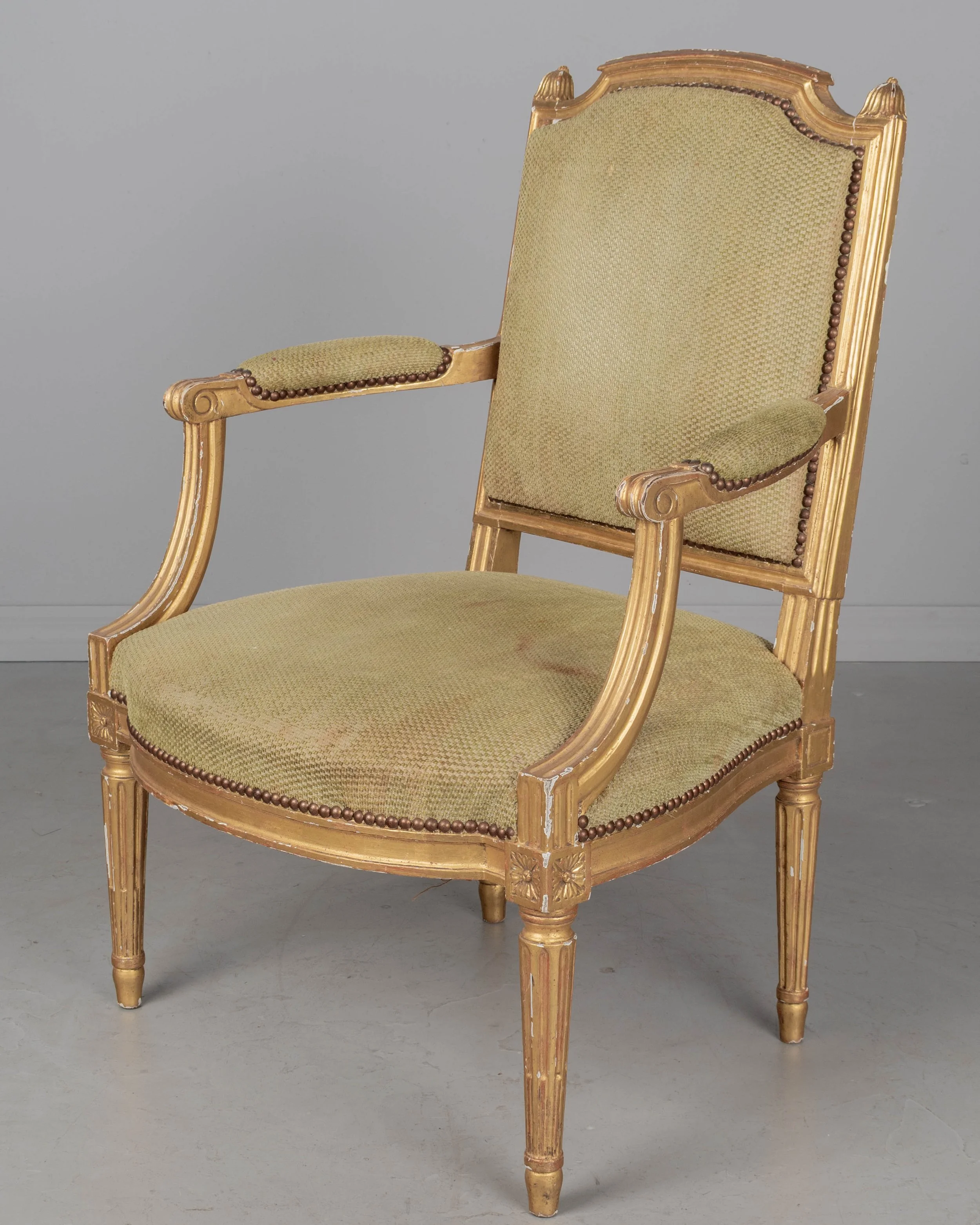 Louis XVI Style French Gilded Fauteuil or Armchair