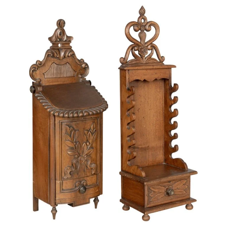 French Provencal Walnut Boxes, Set of 2