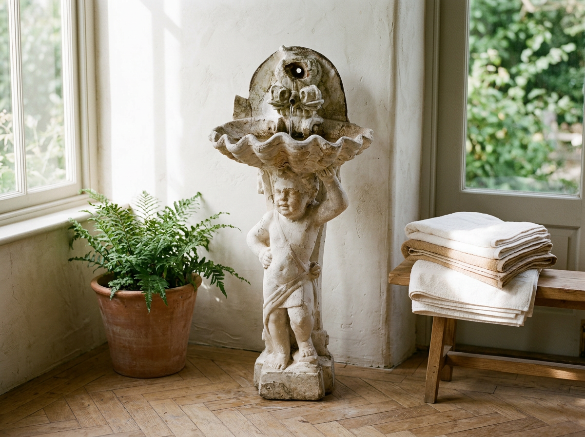 A 19th century French Neoclassical style cast stone fountain