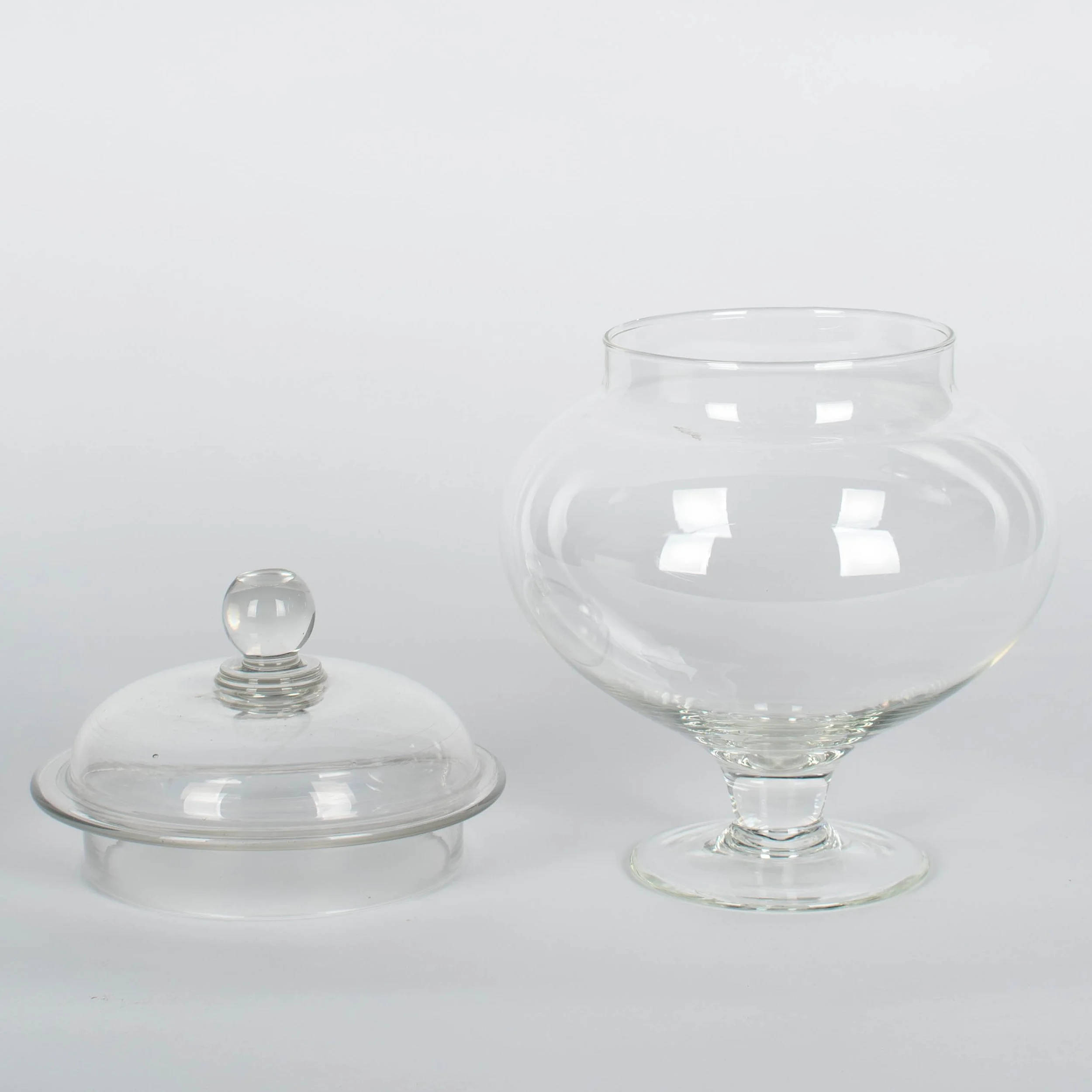 French Glass Apothecary Jars or Canisters