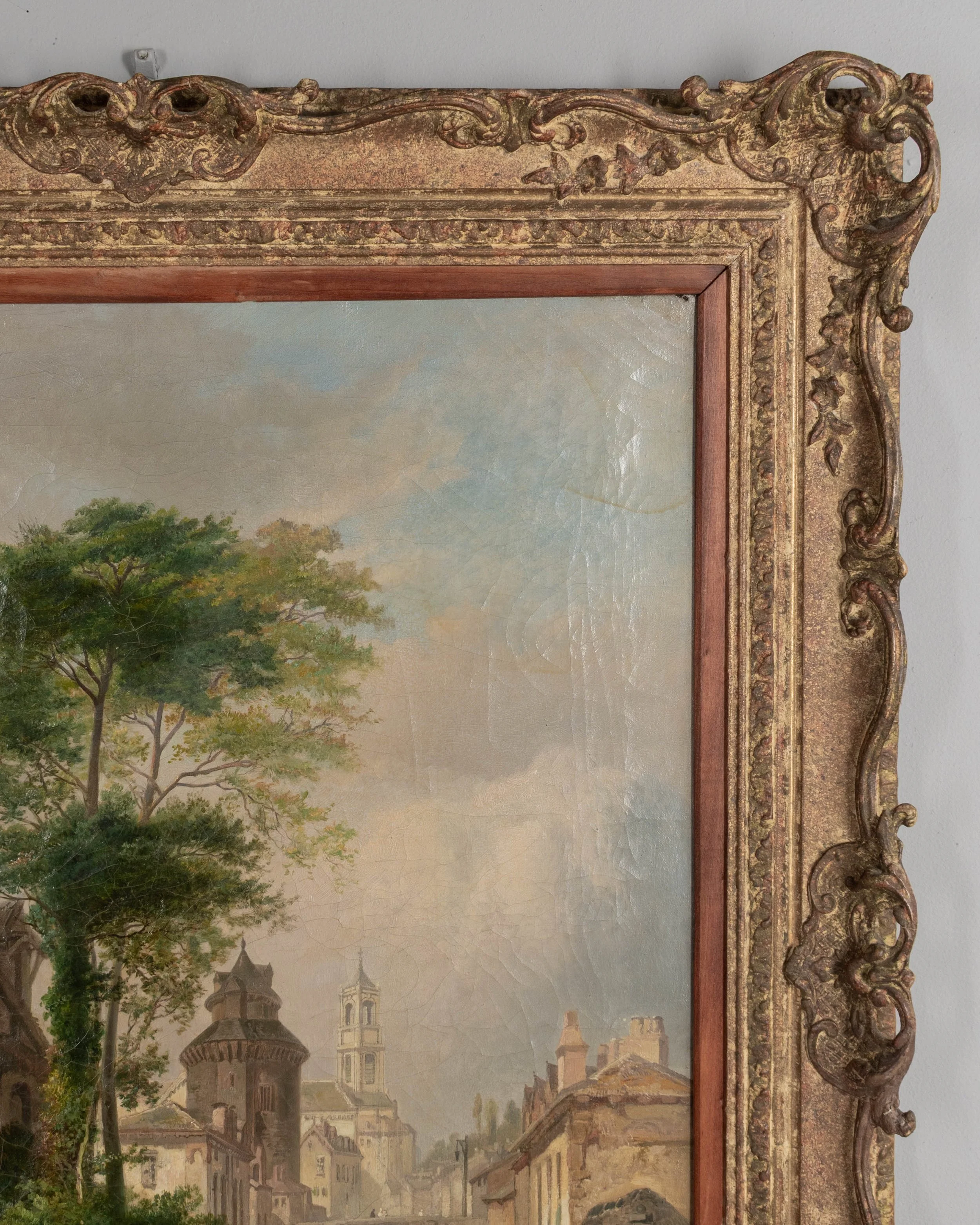 19th Century Painting by James Vivien de Fleury "Montfort, Brittany"