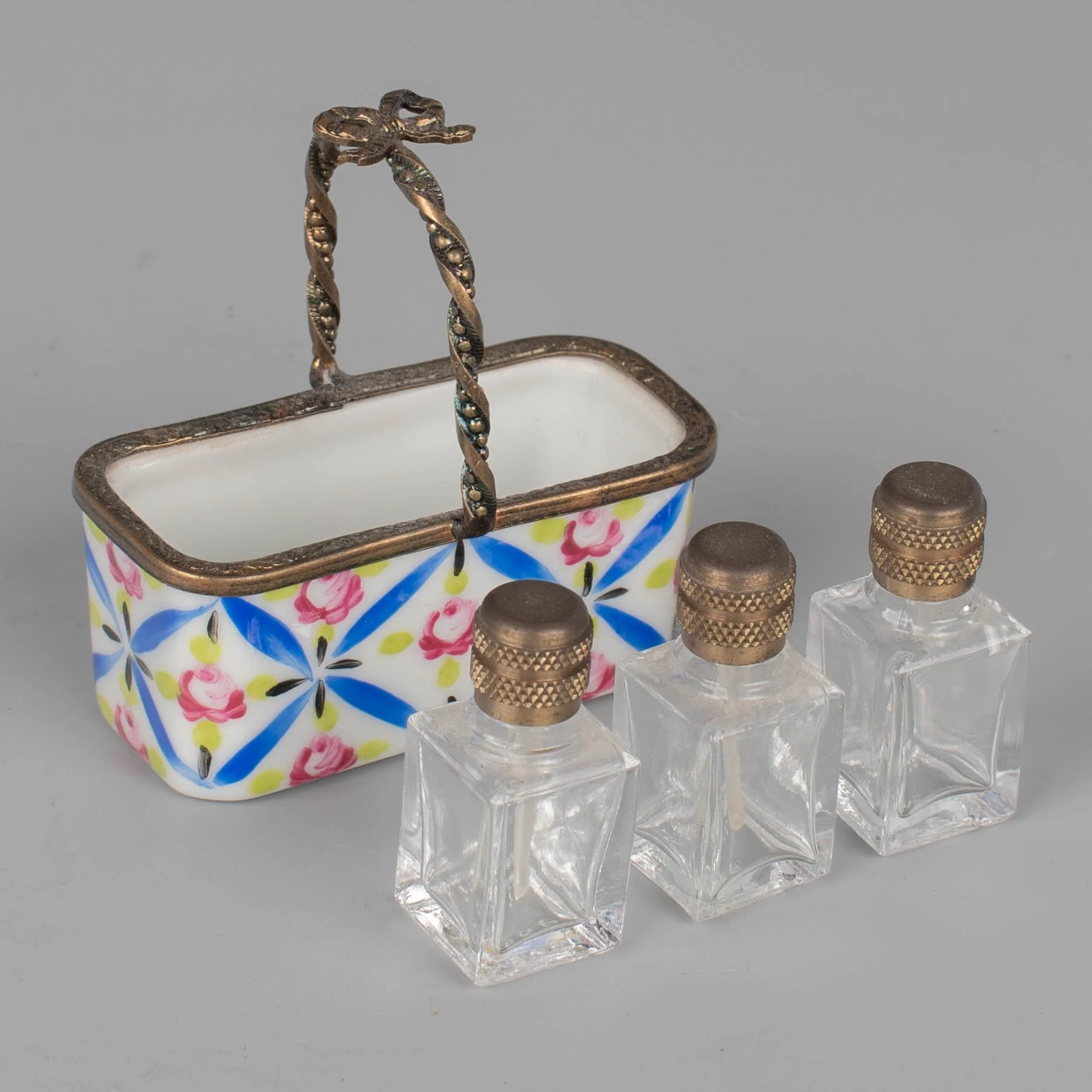 Limoges French Hand Painted Porcelain Boxes, Set of 5